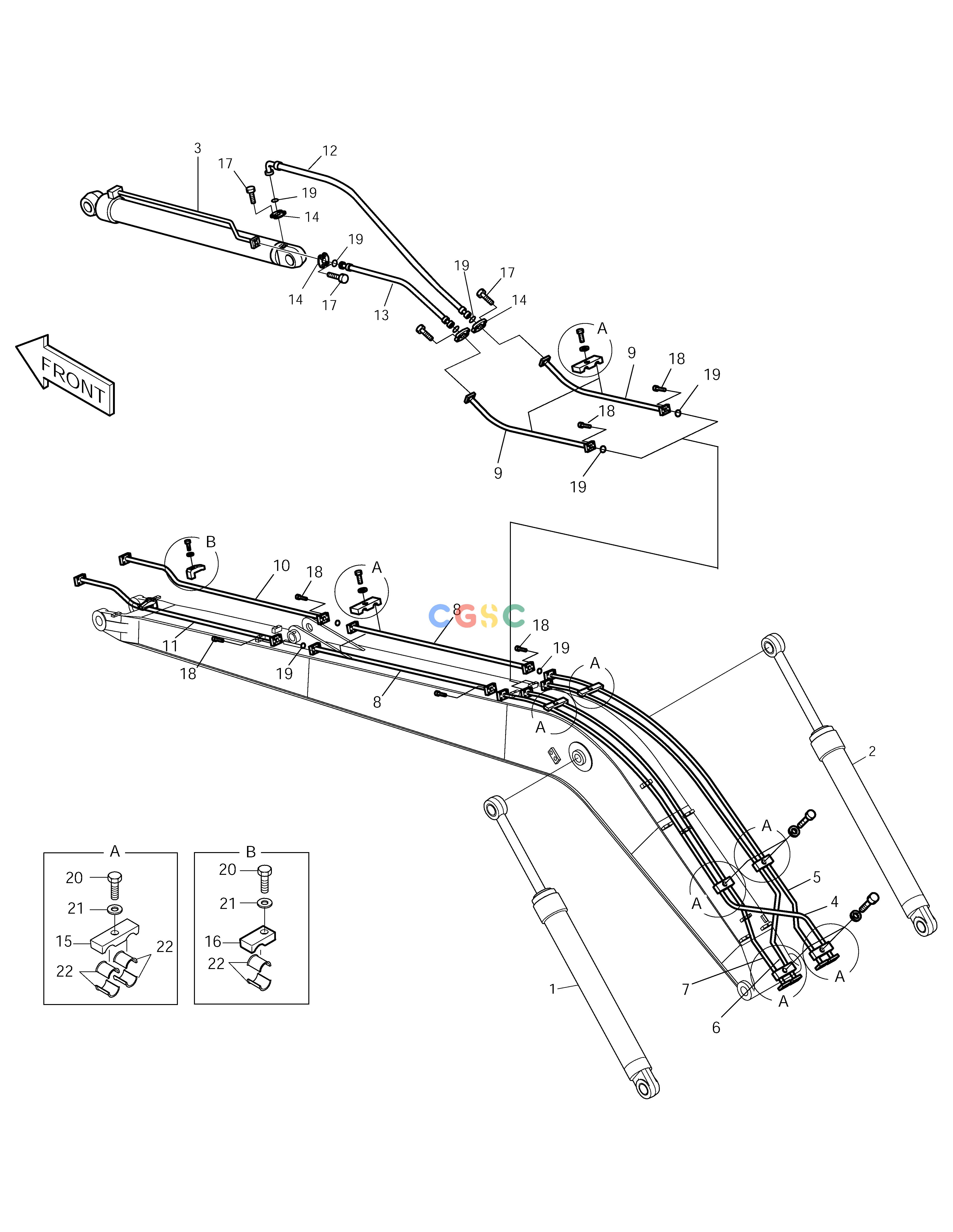 斗山零件查询BOOM PIPING 10m SOLAR 290LC-V Doosan parts catalog online