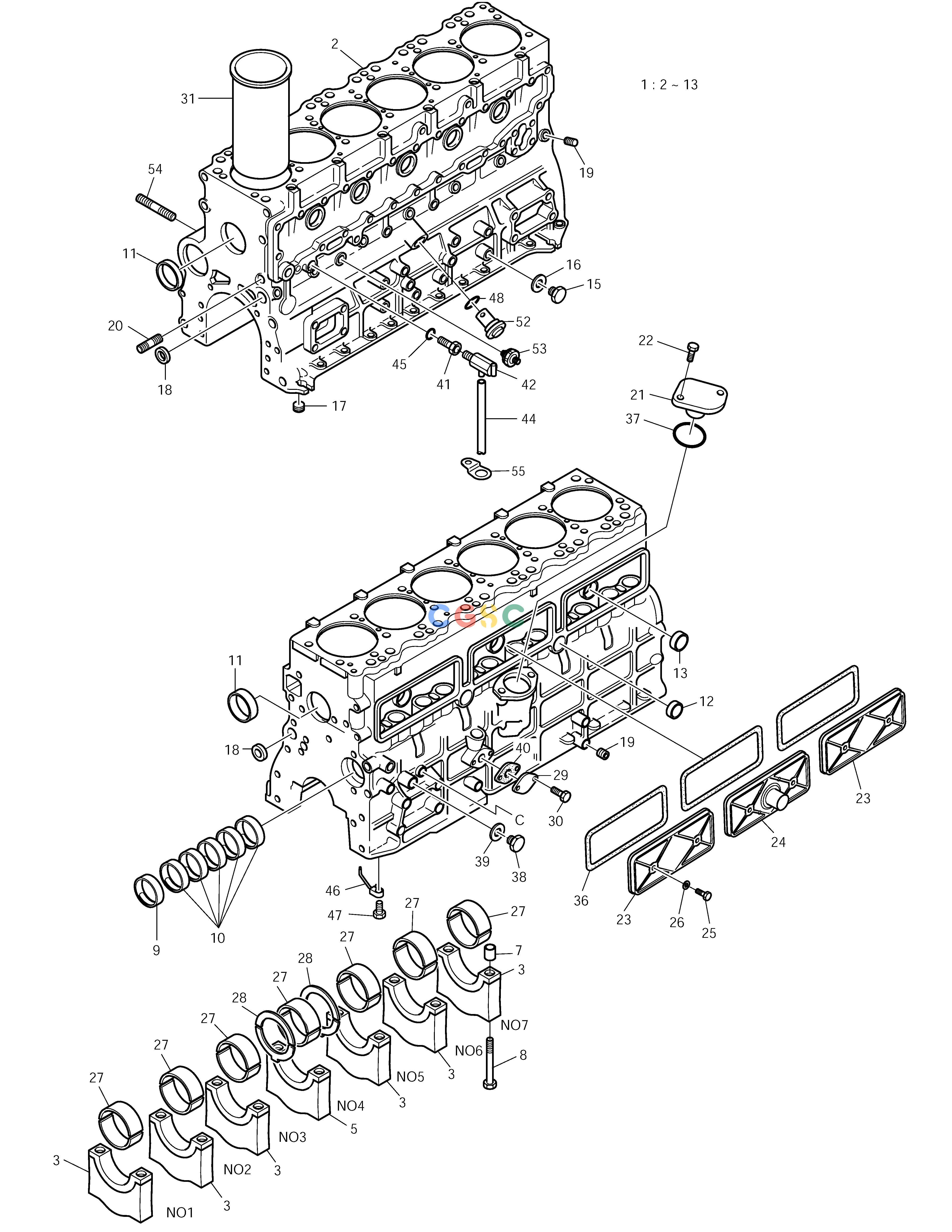 斗山零件查询CYLINDER BLOCK SOLAR 220LC-V Doosan parts catalog online