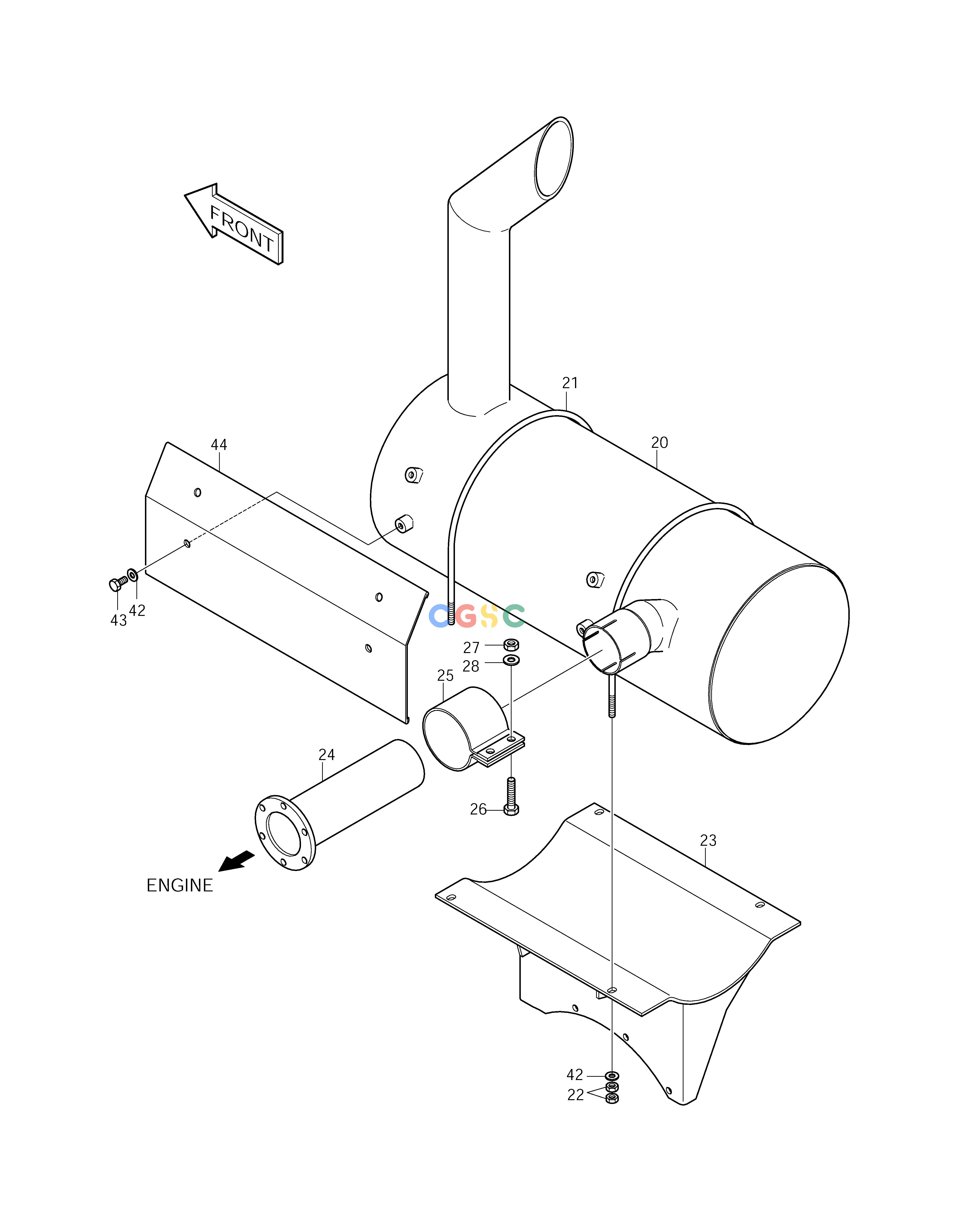 斗山零件查询MUFFLER (1) SOLAR 220LC-V Doosan parts catalog online