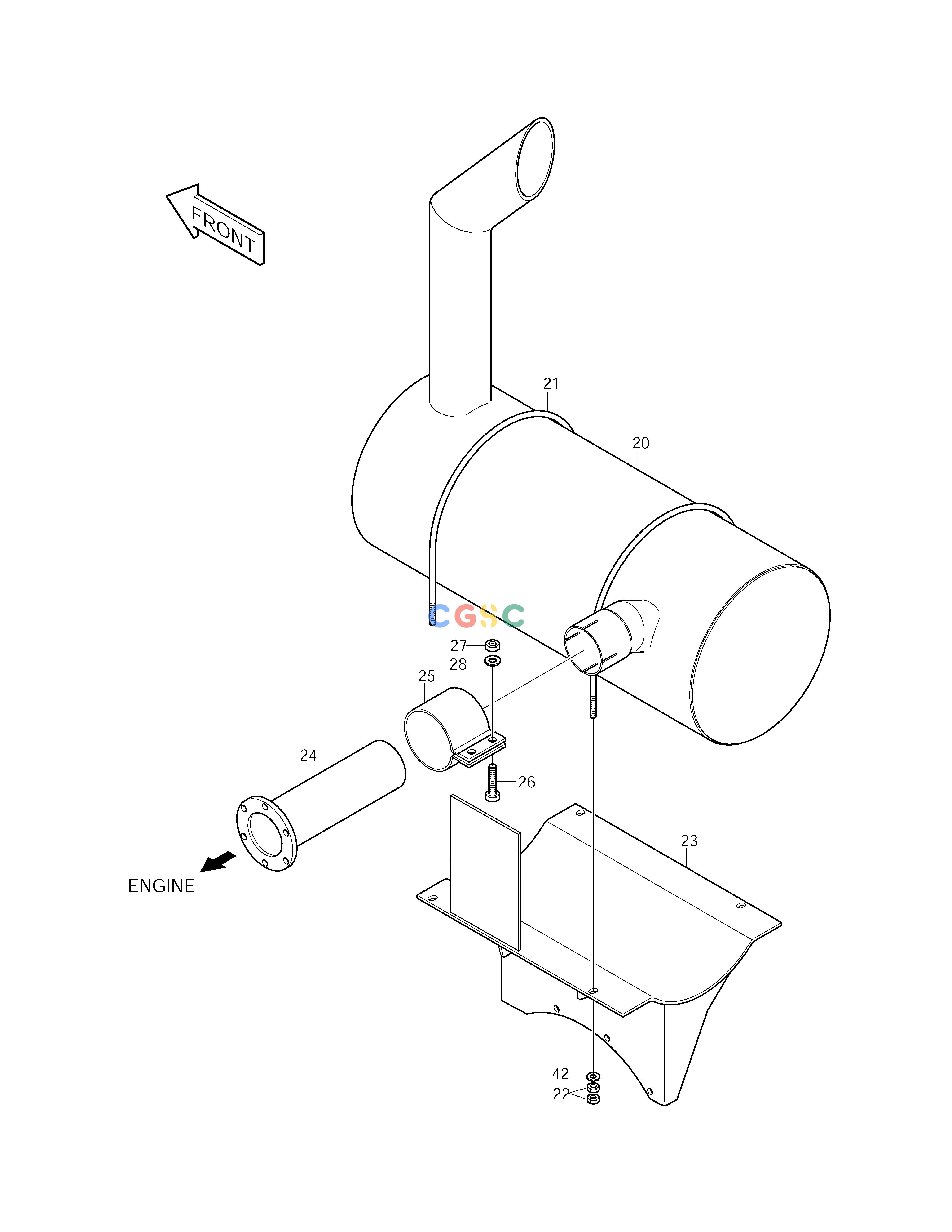 斗山零件查询MUFFLER (2) SOLAR 220LC-V Doosan parts catalog online