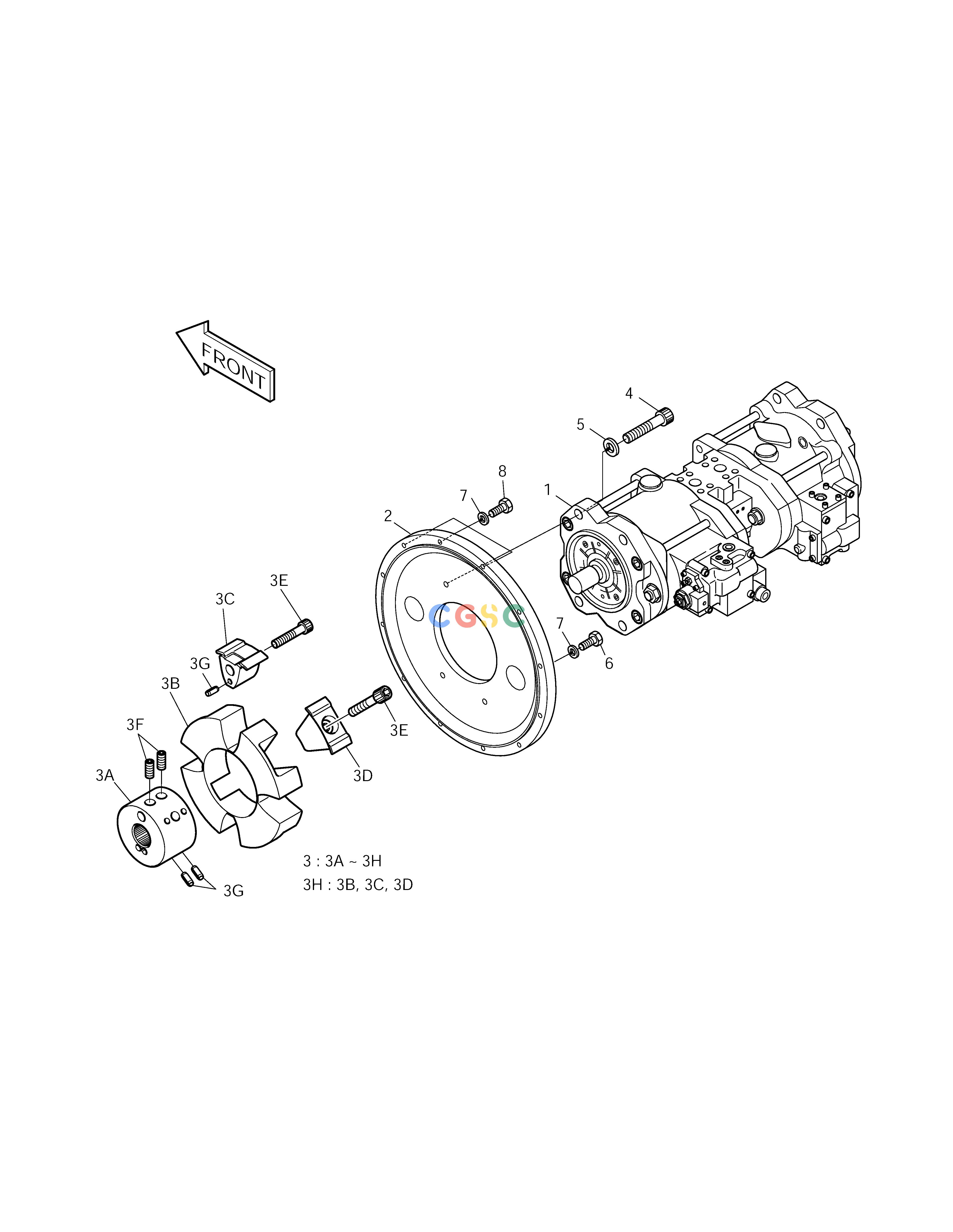 斗山零件查询PUMP INSTALLATION SOLAR 220LC-V Doosan parts catalog online