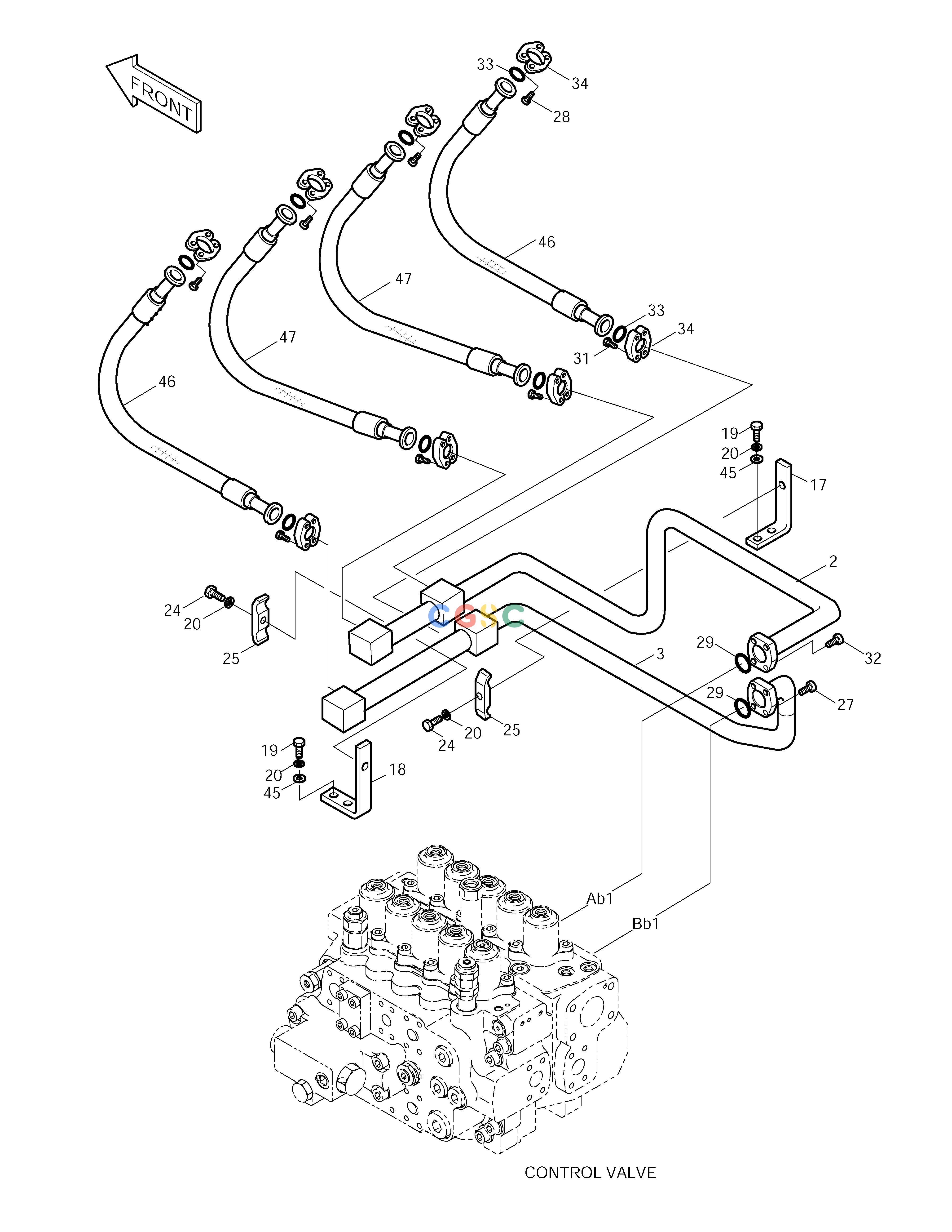 斗山零件查询MAIN PIPING(2)-BOOM SOLAR 220LC-V Doosan parts catalog online