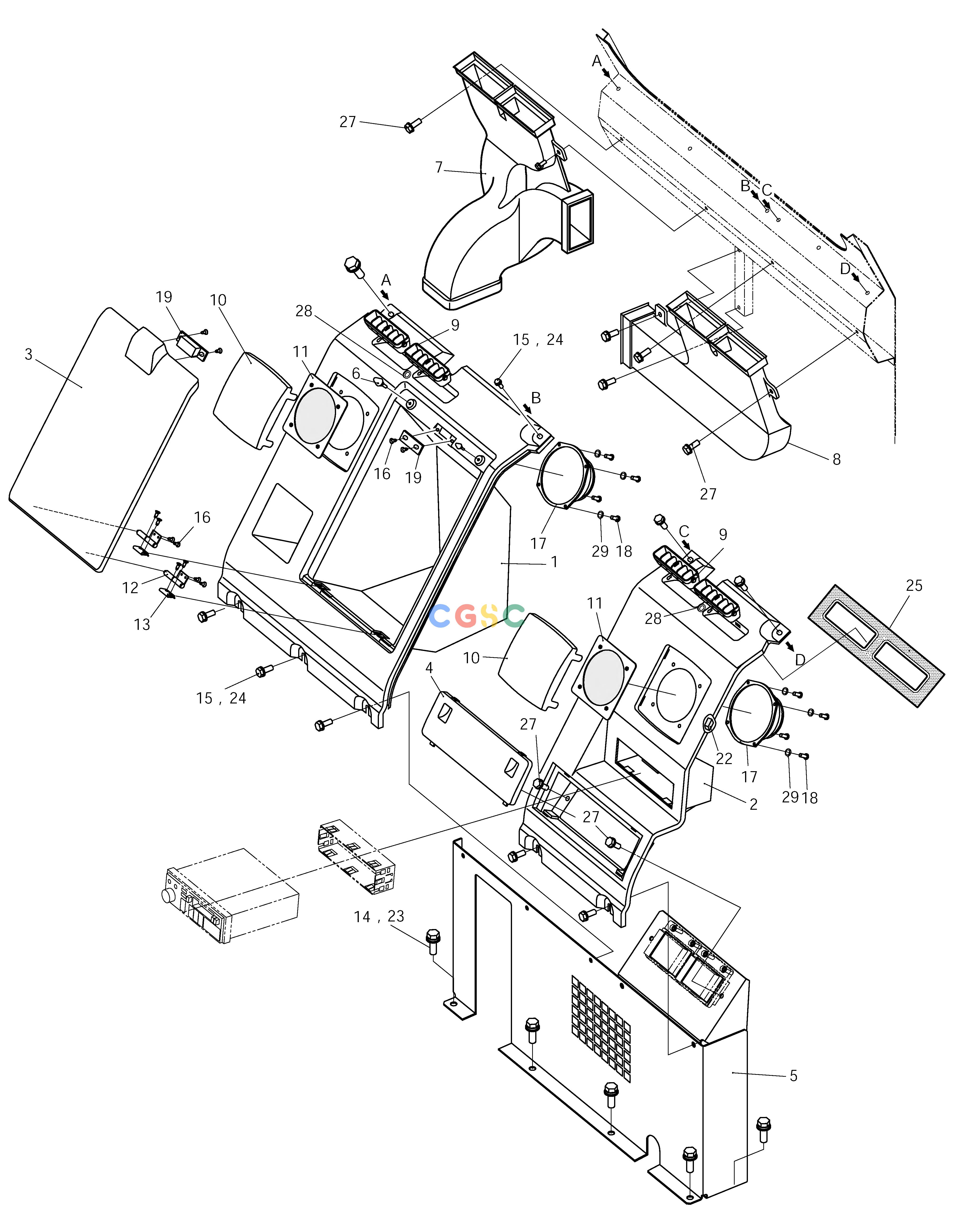 斗山零件查询HEATER COVER ASS'Y SOLAR 220LC-V Doosan parts catalog online