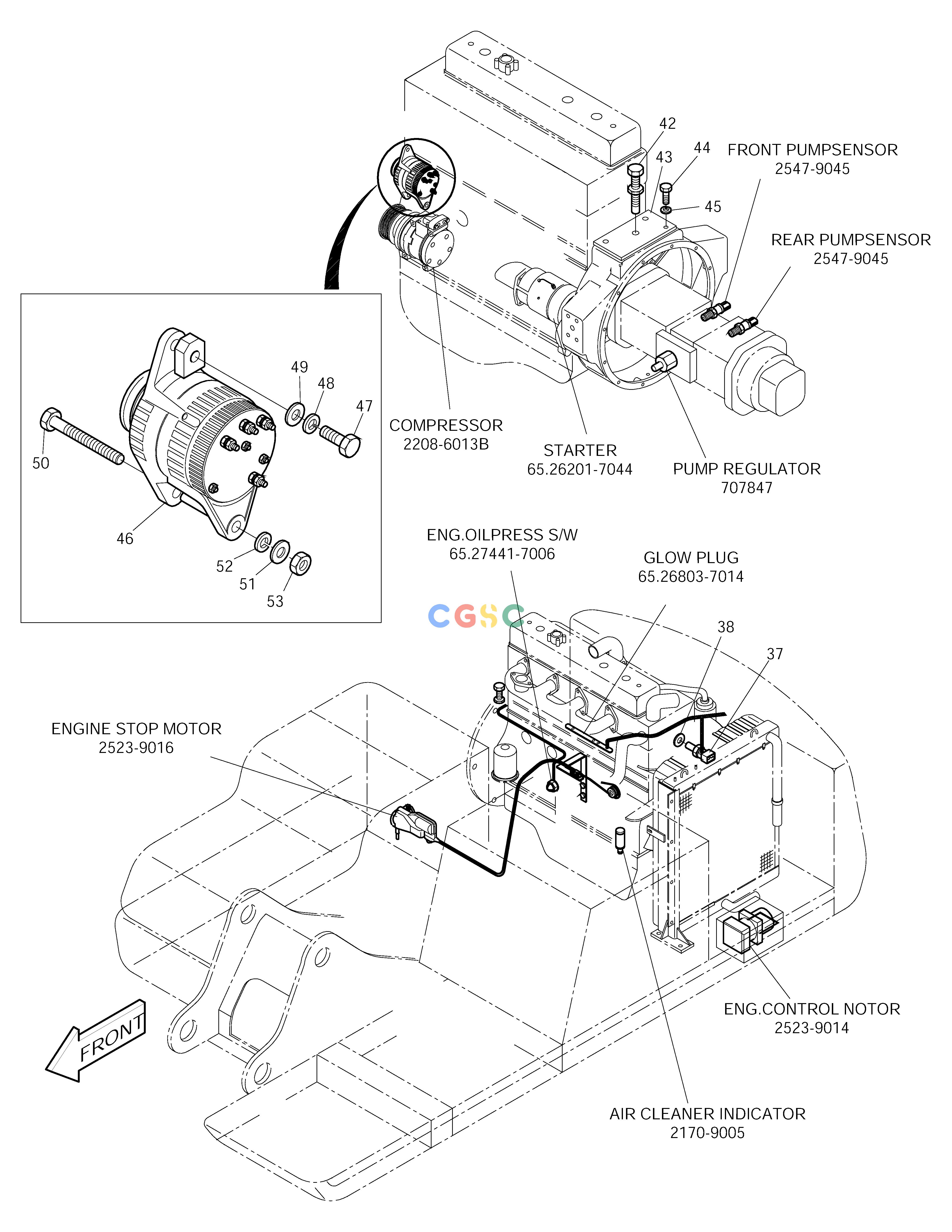 斗山零件查询ELECTRIC PARTS (5)-ENGINE SOLAR 220LC-V Doosan parts catalog online