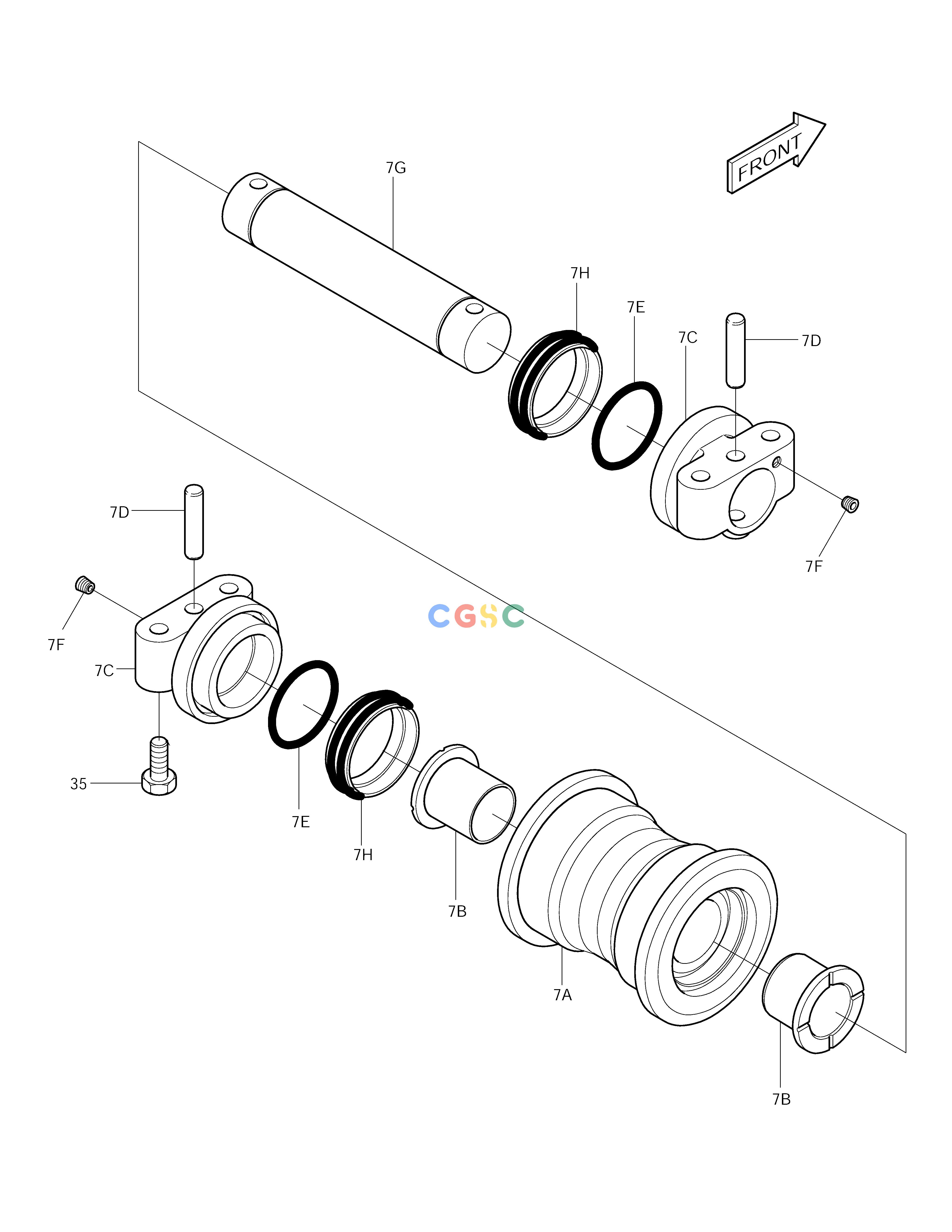 斗山零件查询LOWER ROLLER-DHI SOLAR 220LC-V Doosan parts catalog online