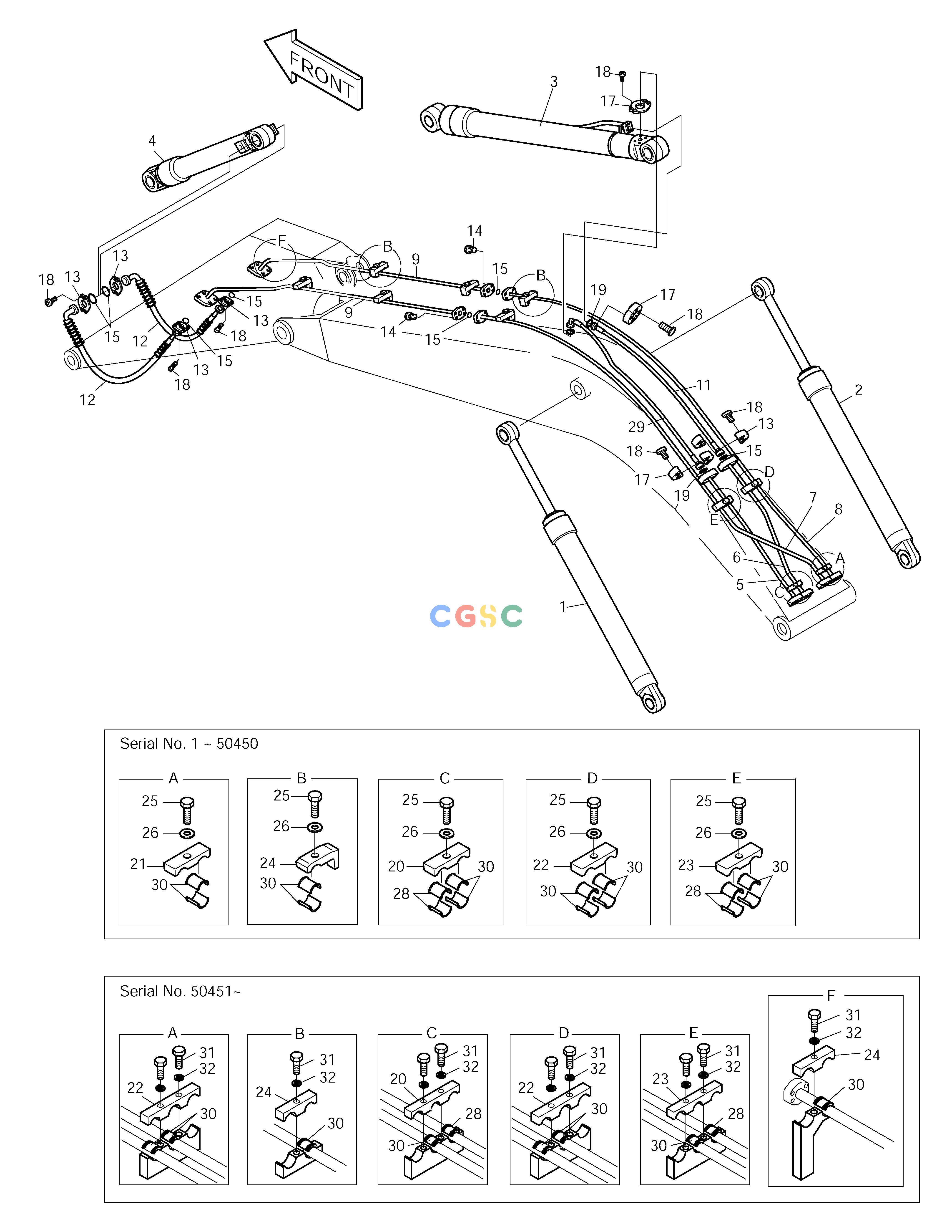 斗山零件查询FRONT PIPING-LOCK VALVE(1)-STD. SOLAR 220LC-V Doosan parts catalog online