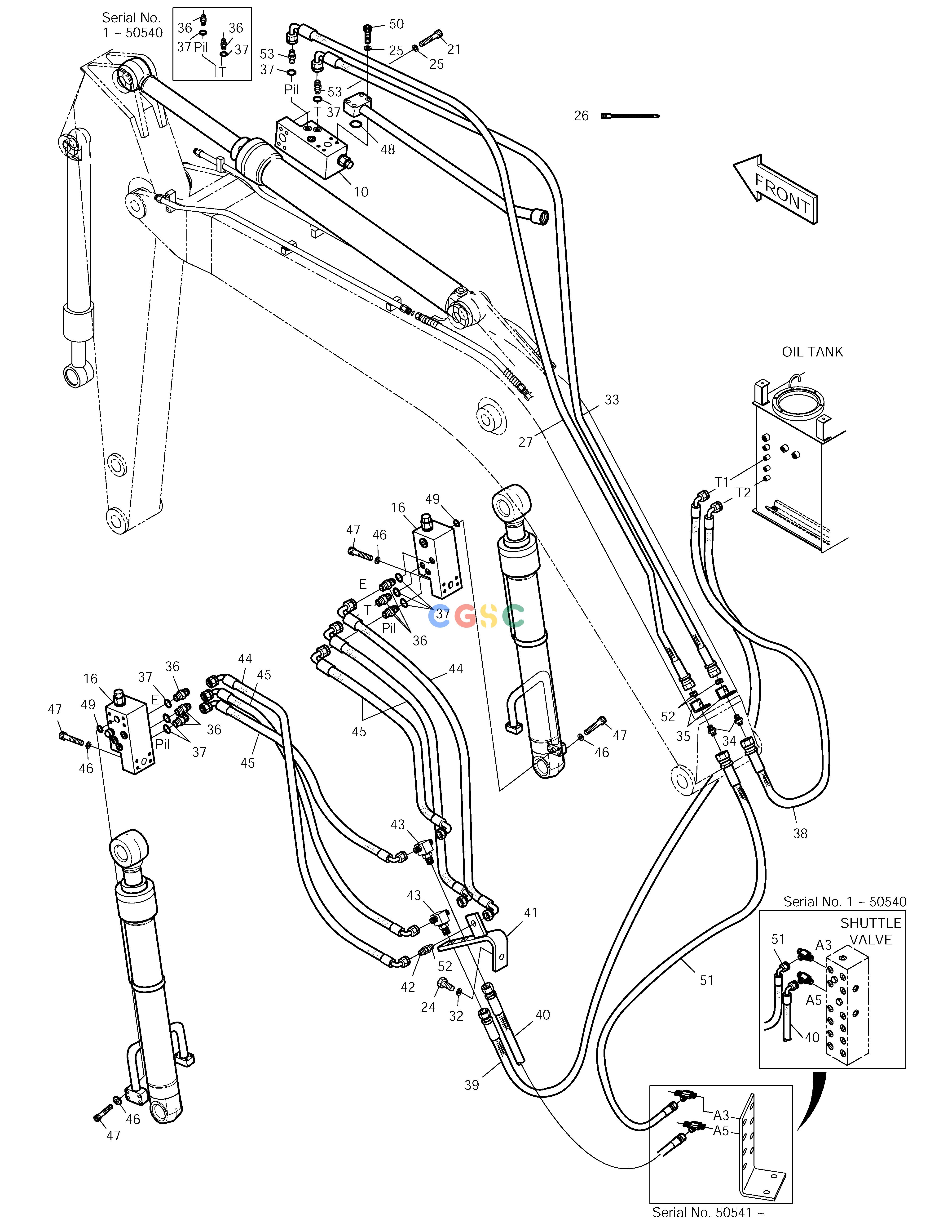 斗山零件查询FRONT PIPING-LOCK VALVE(2)-STD. SOLAR 220LC-V Doosan parts catalog online