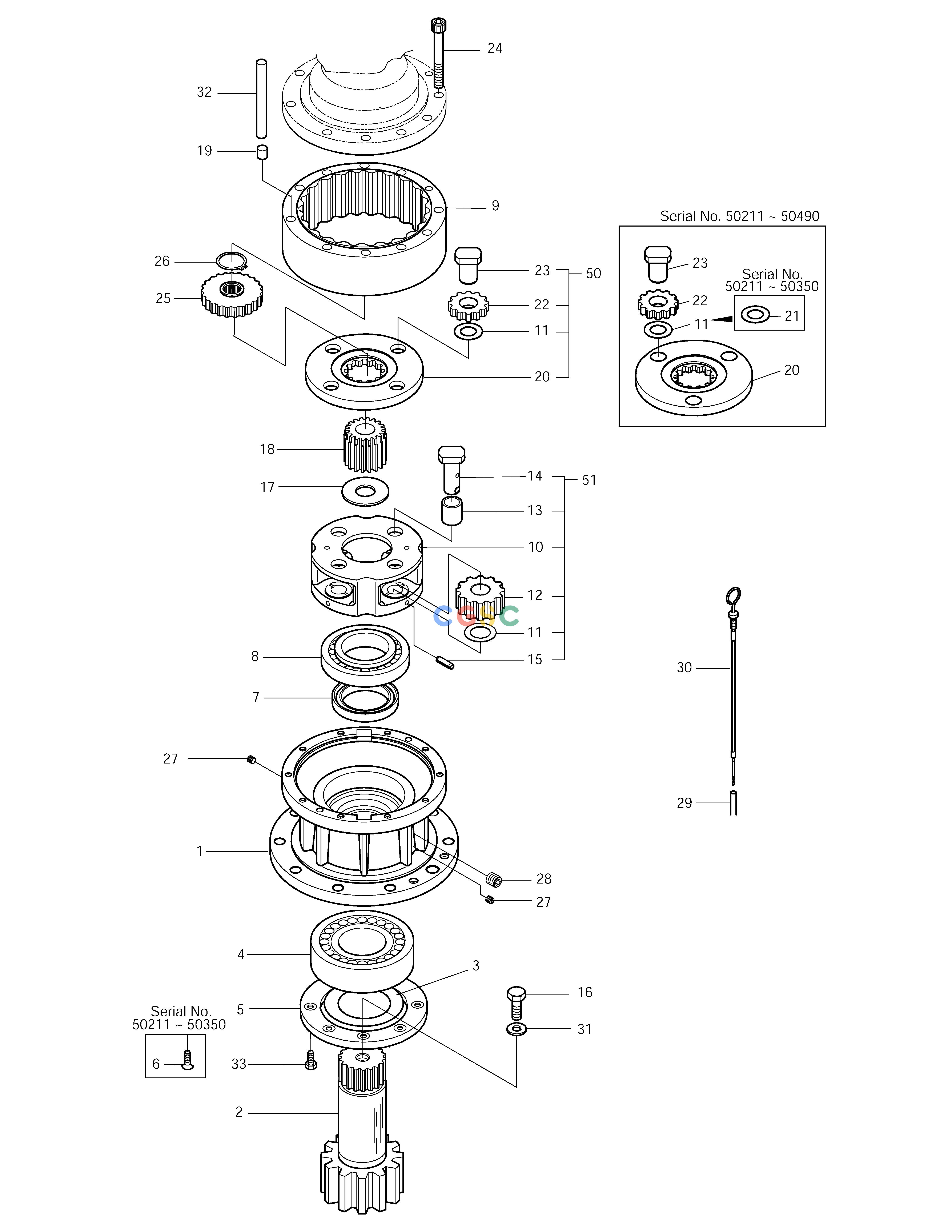斗山零件查询SWING REDUCTION GEAR SOLAR 220LC-V Doosan parts catalog online