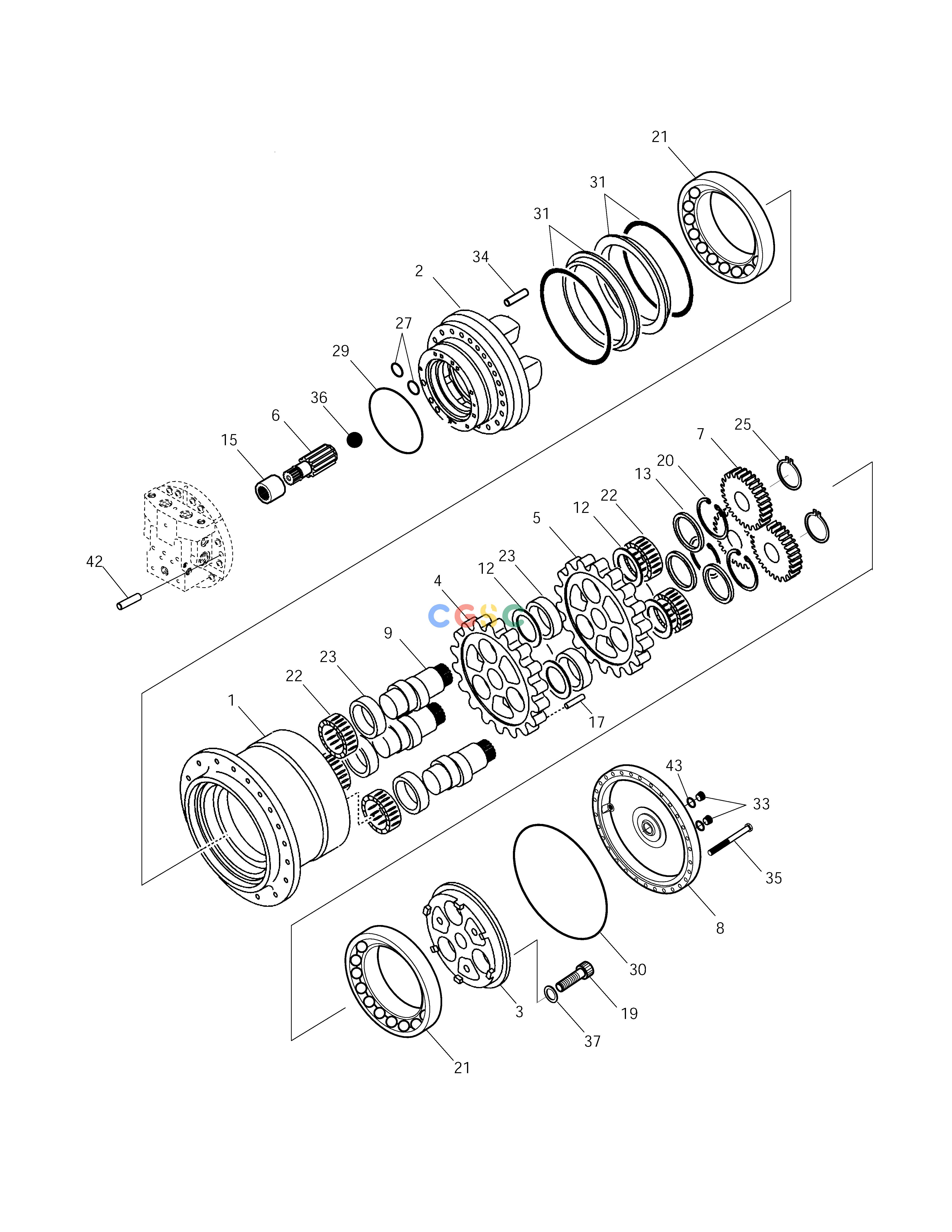 斗山零件查询TRAVEL REDUCTION GEAR SOLAR 220LC-V Doosan parts catalog online