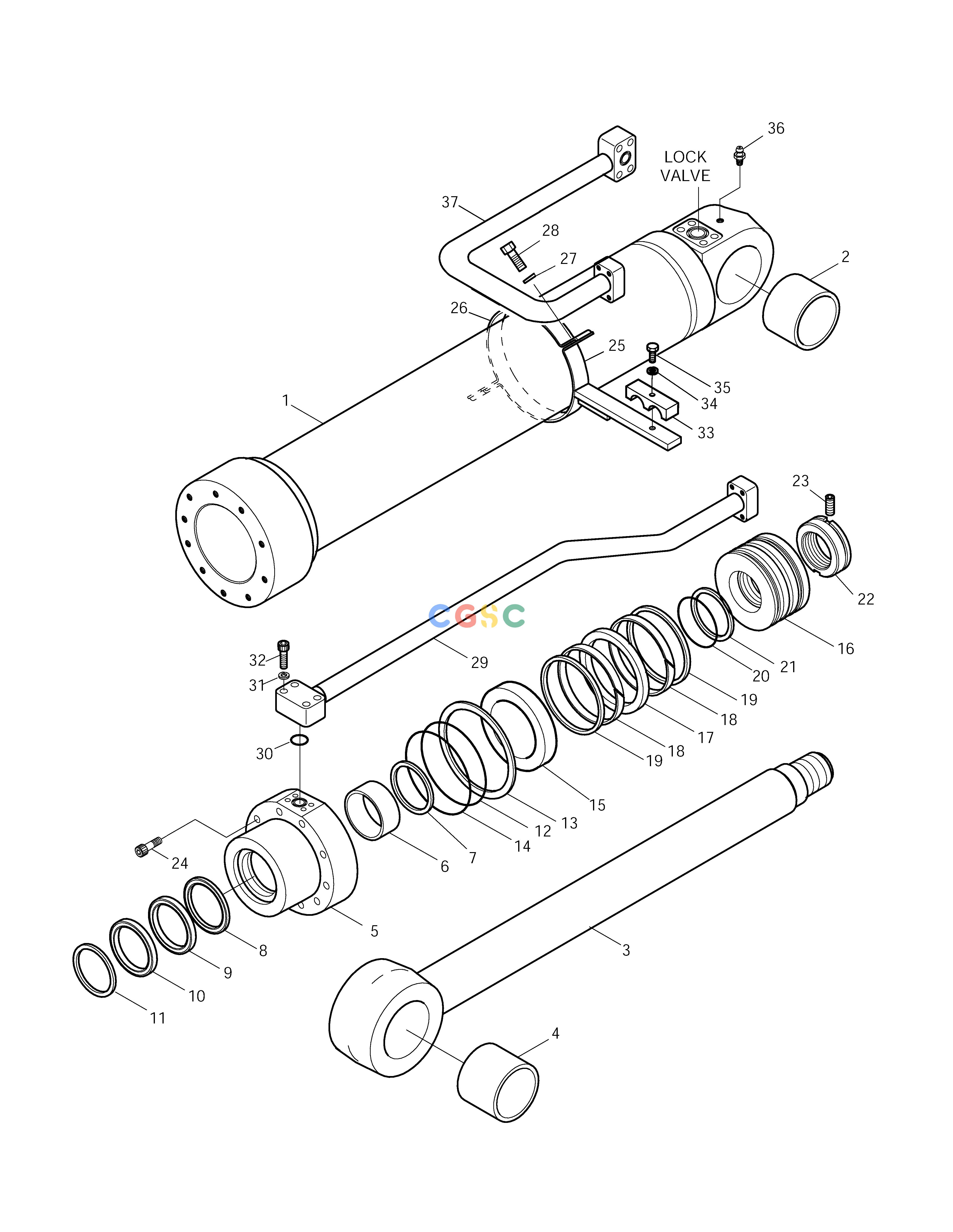 斗山零件查询BOOM CYLINDER-L.H SOLAR 220LC-V Doosan parts catalog online