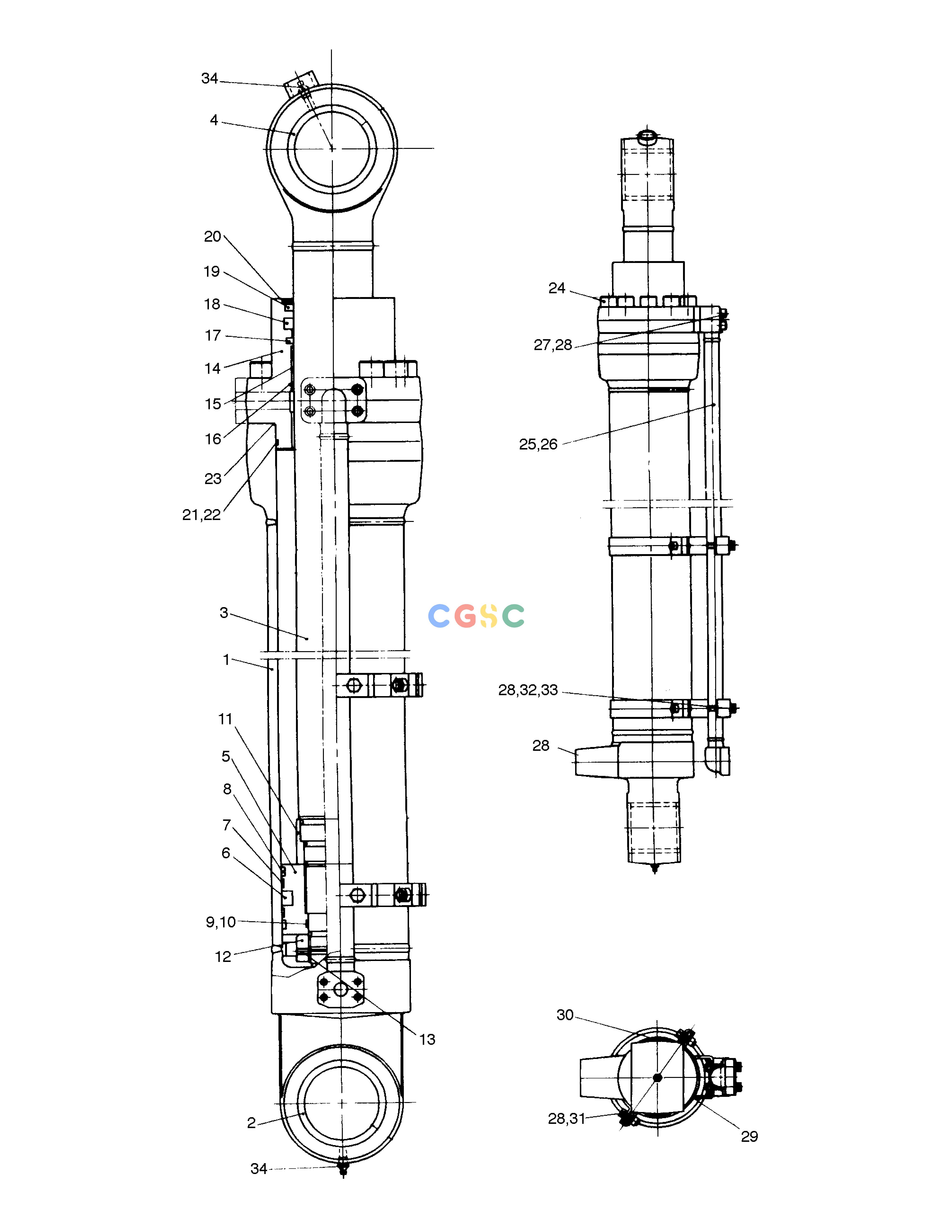 斗山零件查询BUCKET CYLINDER SOLAR 220LC-V Doosan parts catalog online
