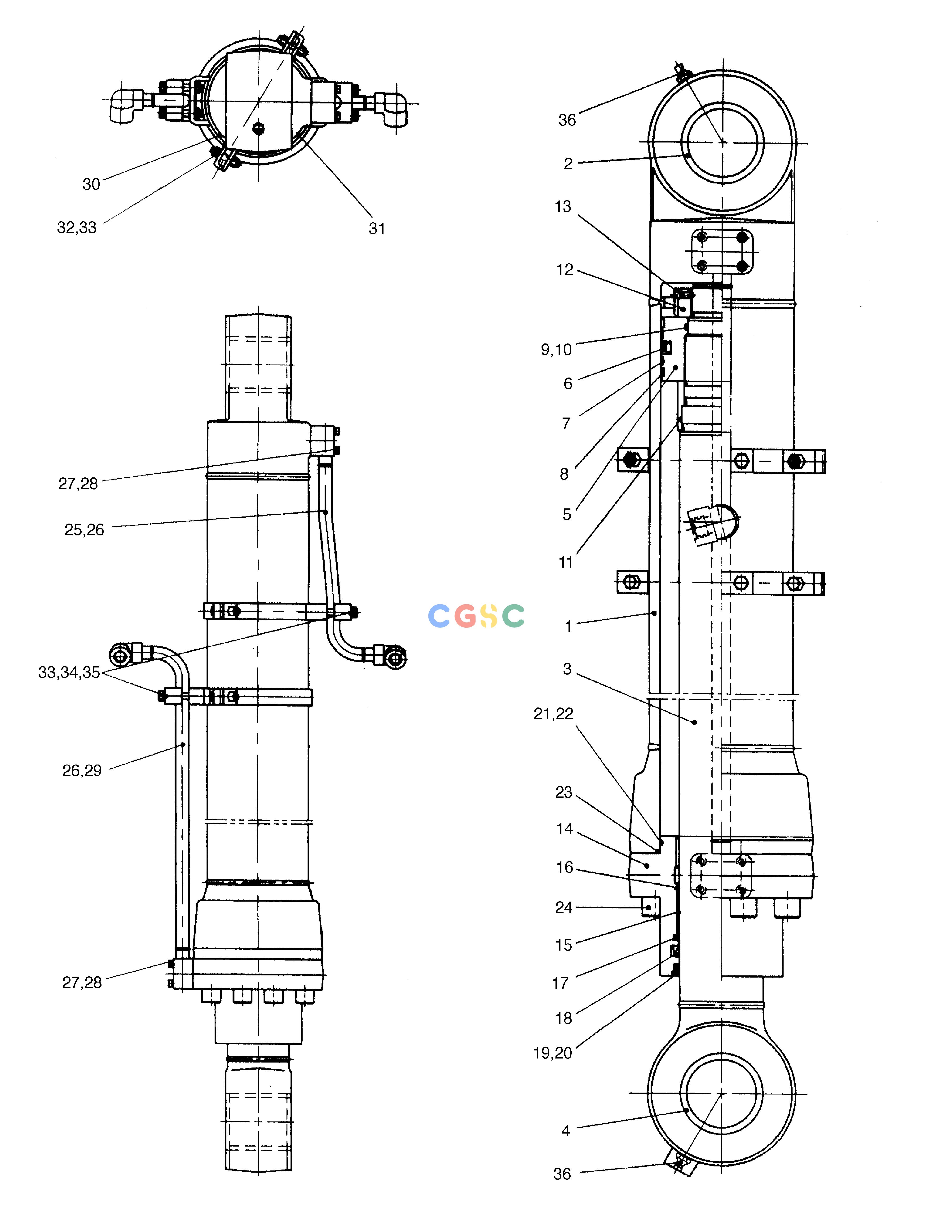 斗山零件查询BUCKET CYLINDER-6.2m ARM SOLAR 220LC-V Doosan parts catalog online