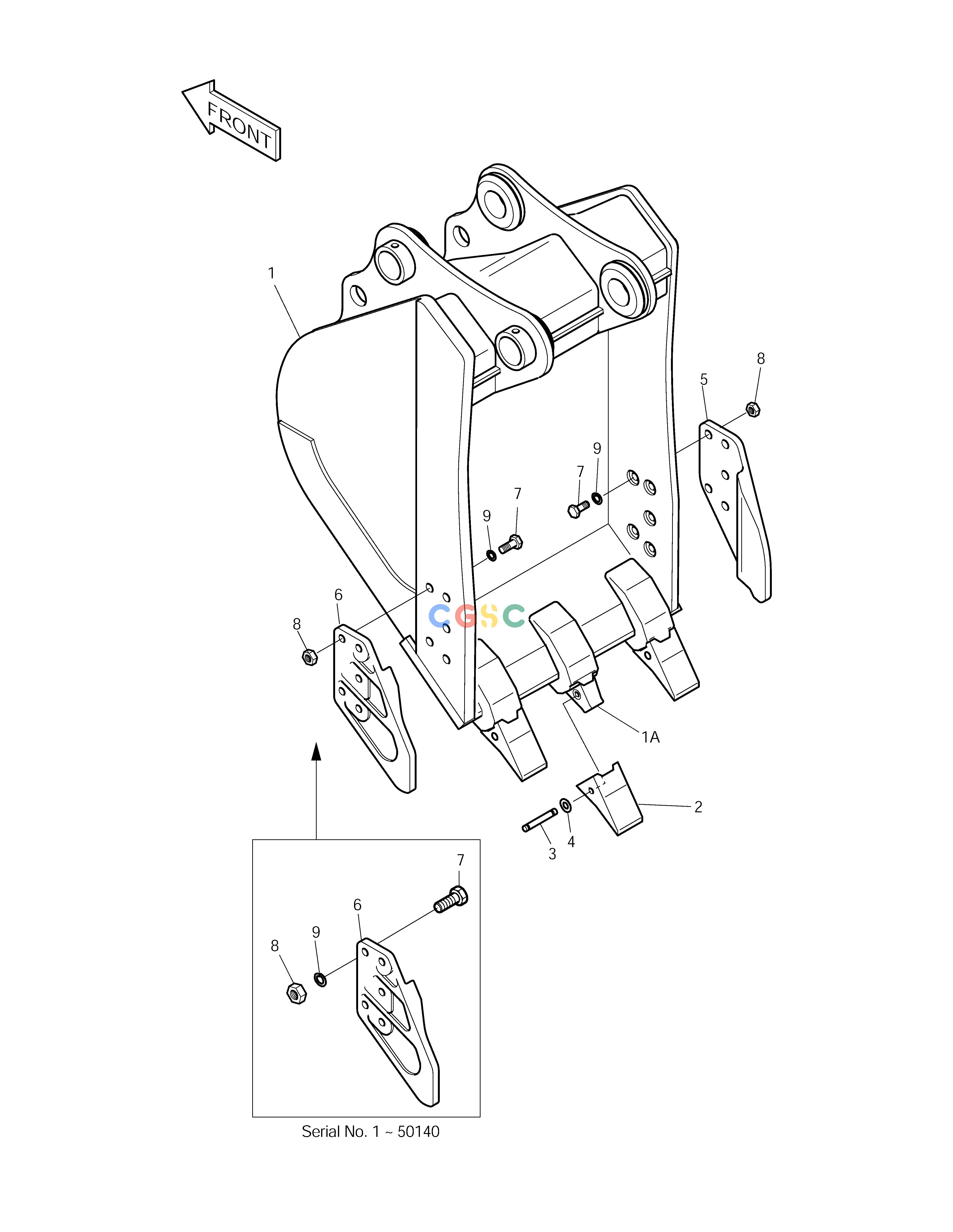 斗山零件查询BUCKET-0.50m³ SOLAR 220LC-V Doosan parts catalog online