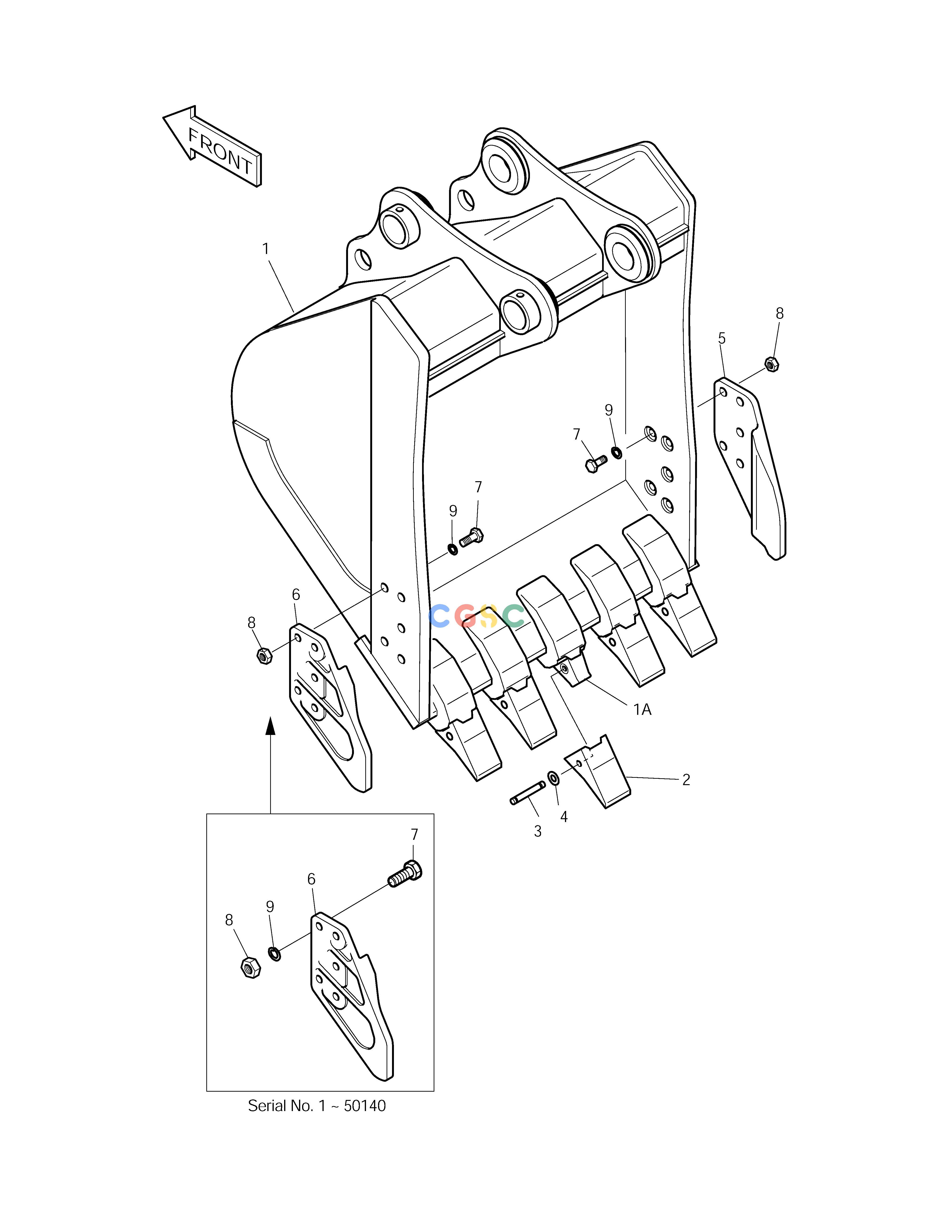 斗山零件查询BUCKET-1.05m³ SOLAR 220LC-V Doosan parts catalog online