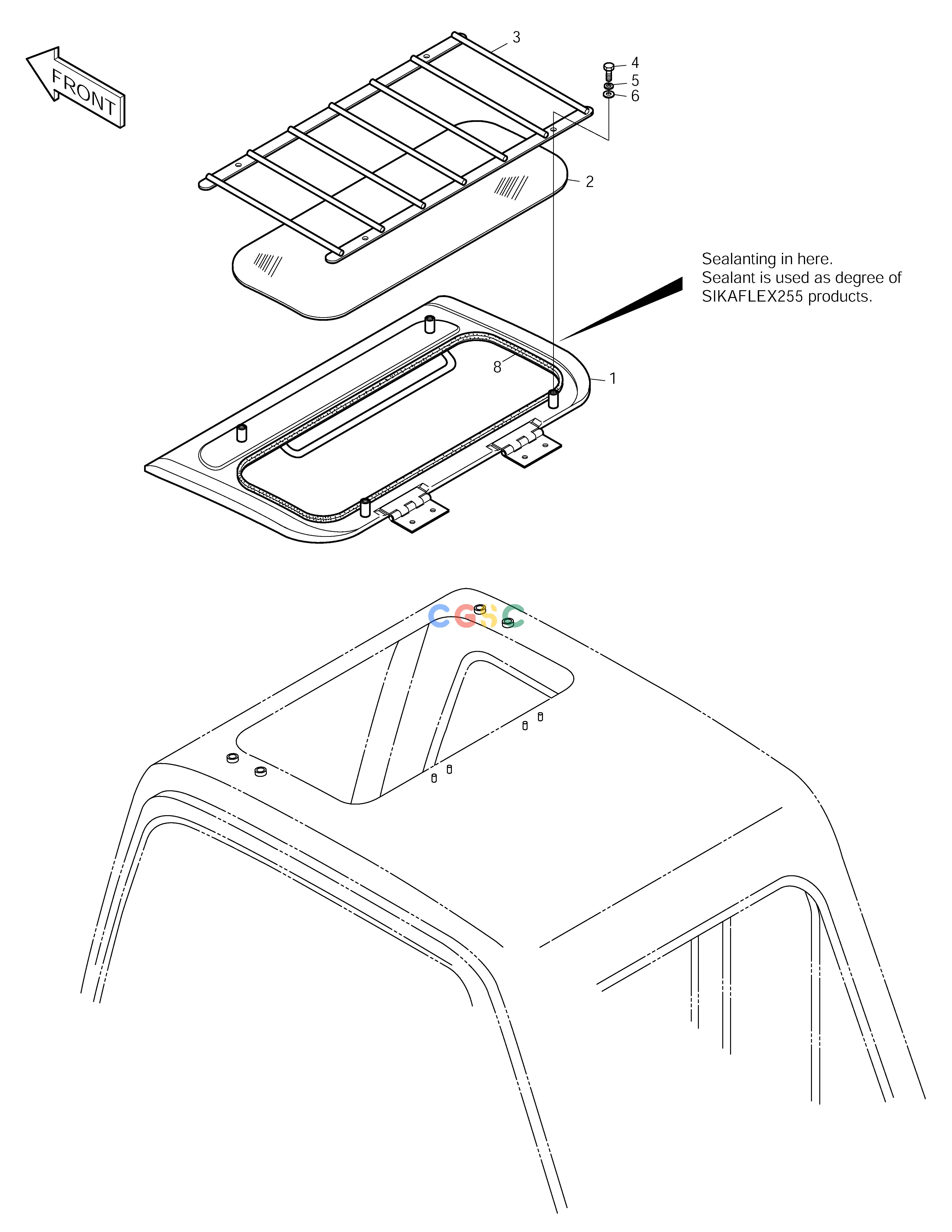 斗山零件查询SUN ROOF ASS'Y SOLAR 220LC-V Doosan parts catalog online