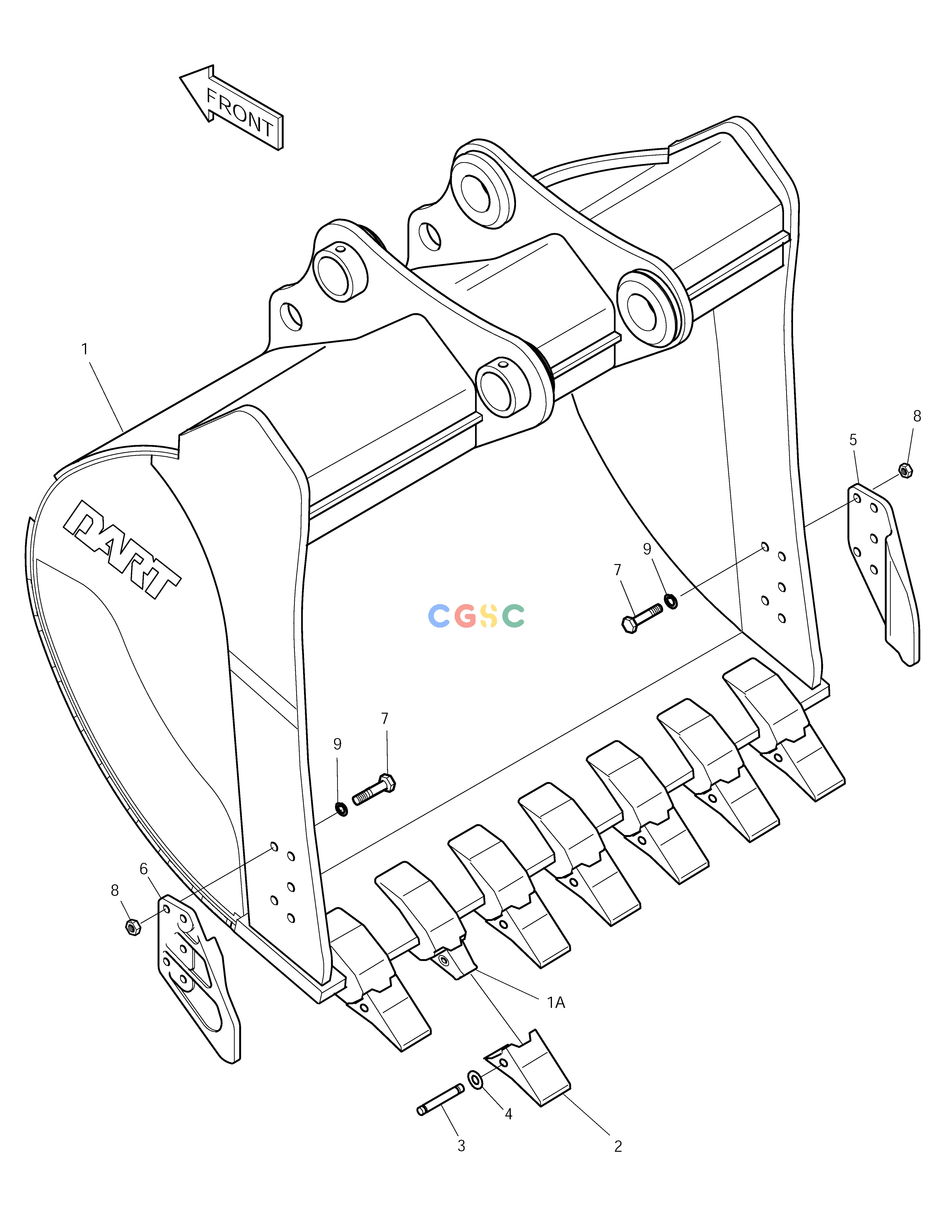 斗山零件查询BUCKET - 1.49m³(63") - SIDE PIN SOLAR 220LC-V Doosan parts catalog online