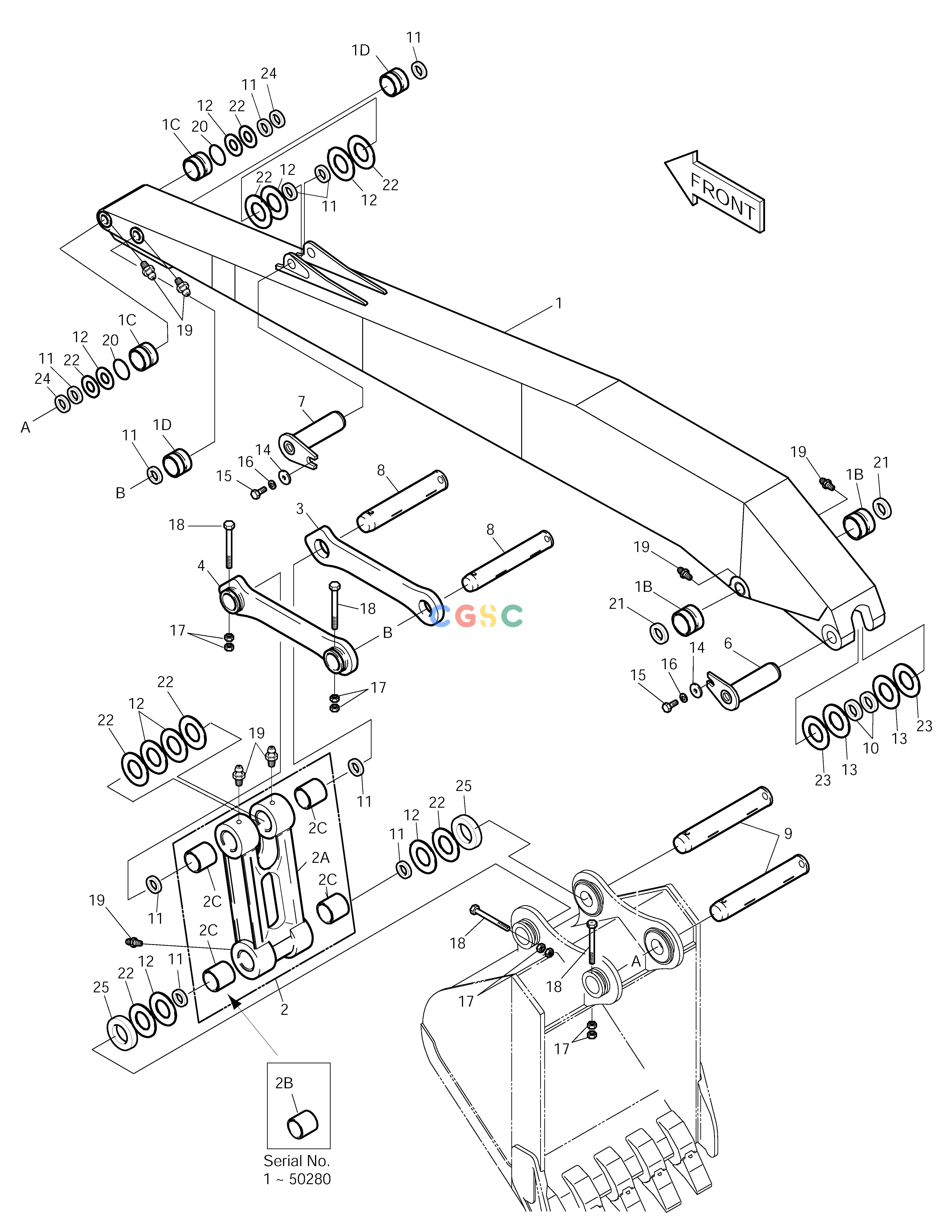 斗山零件查询ARM ASS'Y-6.2m SOLAR 220LC-V Doosan parts catalog online