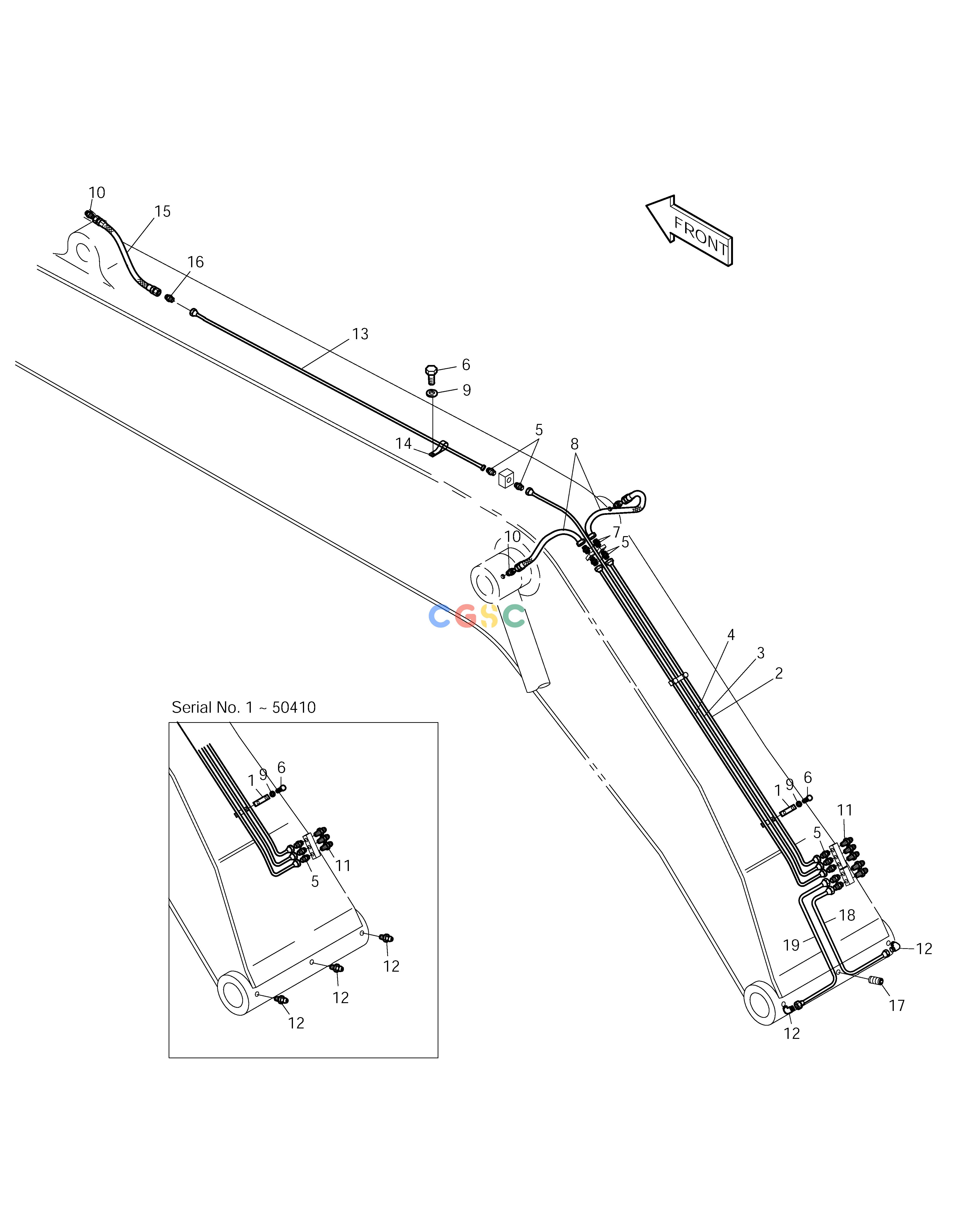 斗山零件查询LUBRICATION PIPING-BOOM 8.5m SOLAR 220LC-V Doosan parts catalog online