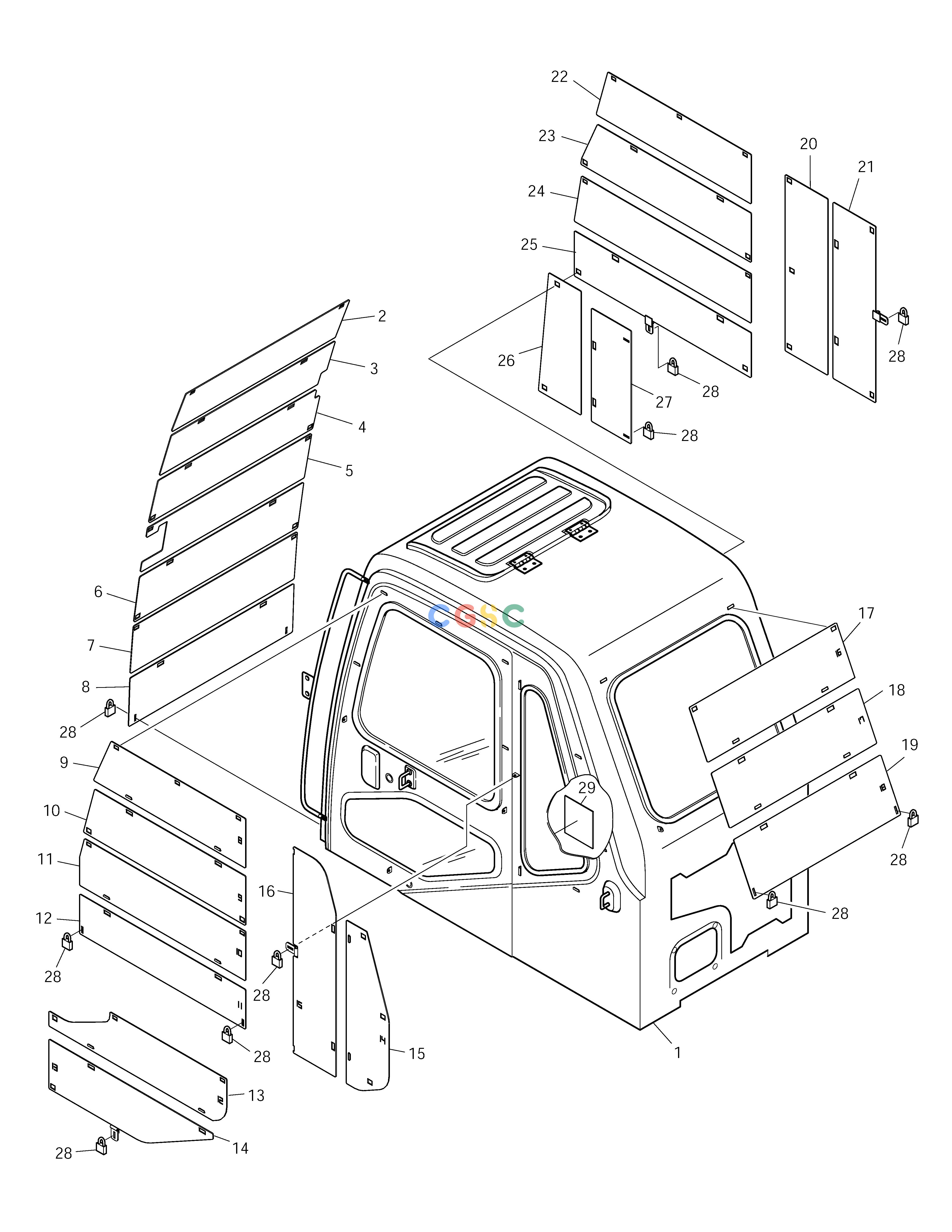 斗山零件查询WINDOW GUARD(1) SOLAR 220LC-V Doosan parts catalog online
