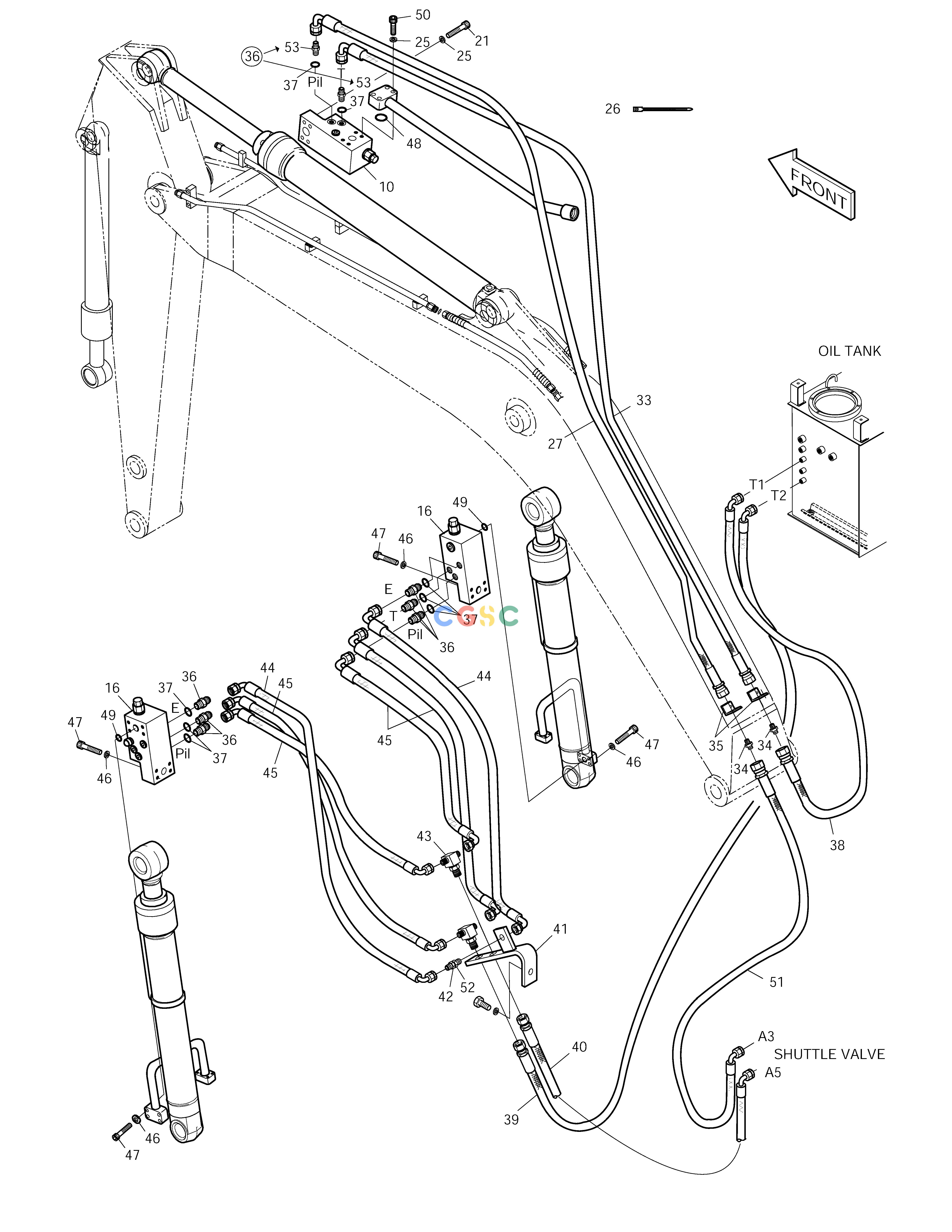 斗山零件查询FRONT PIPING-L.V.(2)-SHORT SOLAR 220LC-V Doosan parts catalog online