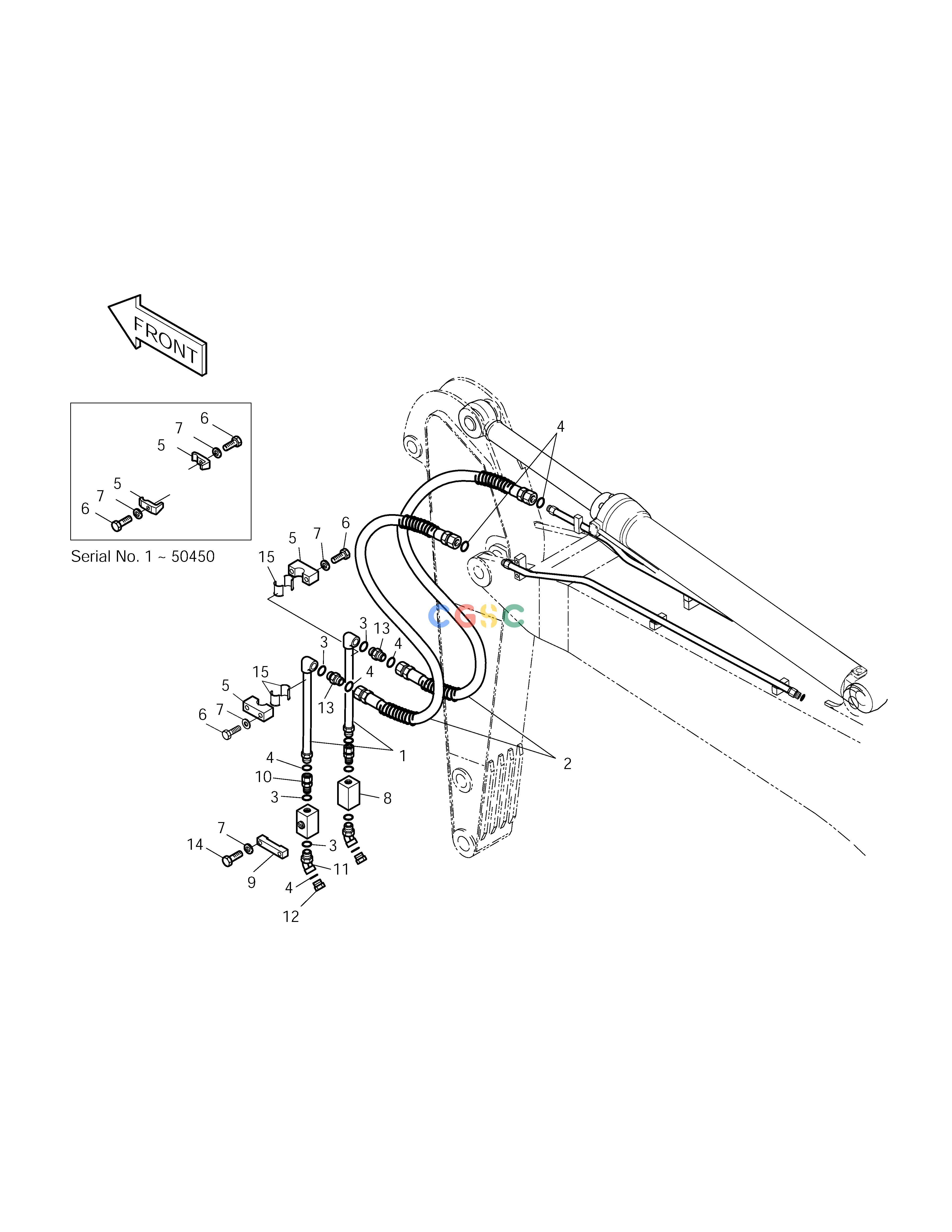 斗山零件查询ONE WAY/TWO WAY PIPING-ARM 2.0m PIPING SOLAR 220LC-V Doosan parts catalog online