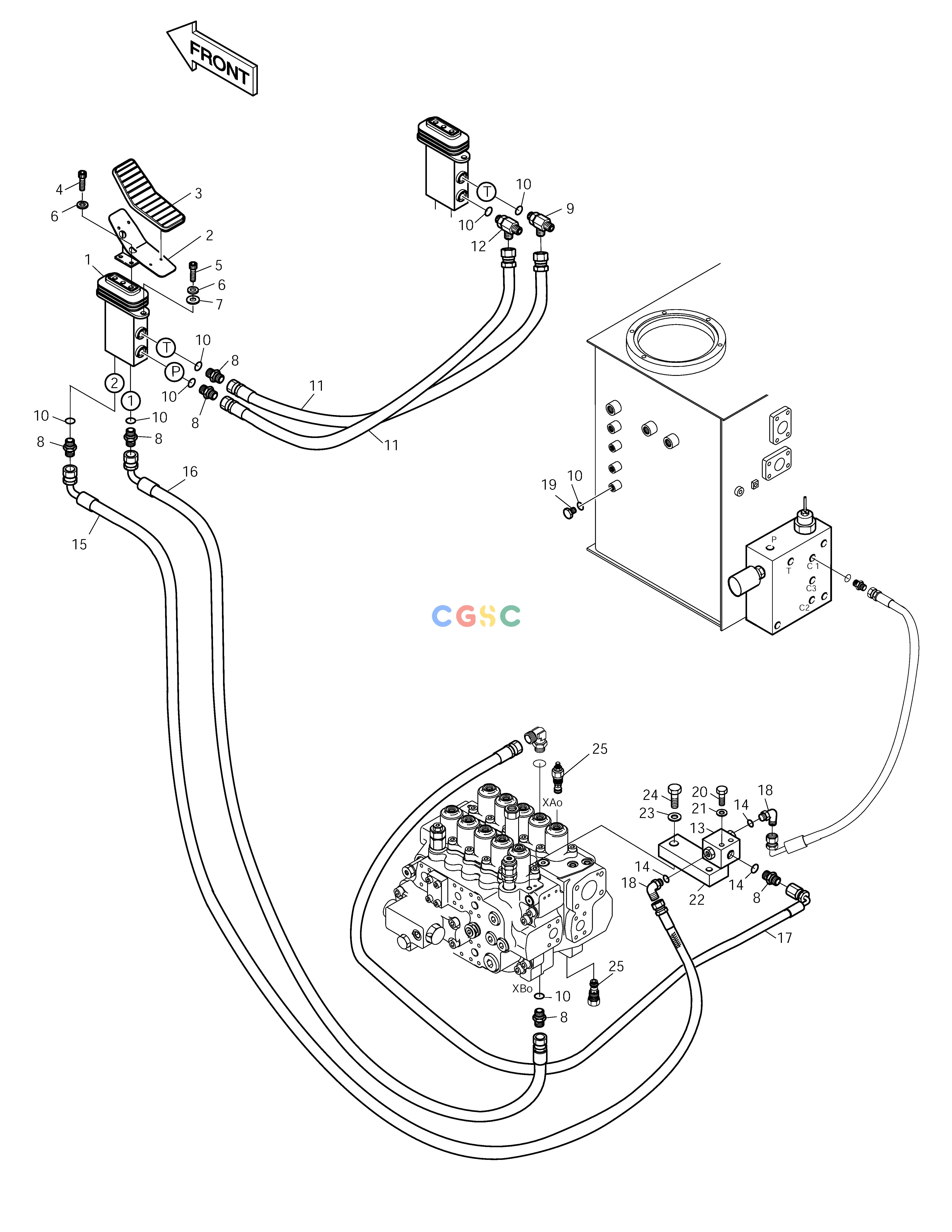 斗山零件查询PILOT PIPING-PEDAL 3 WAY SOLAR 220LC-V Doosan parts catalog online