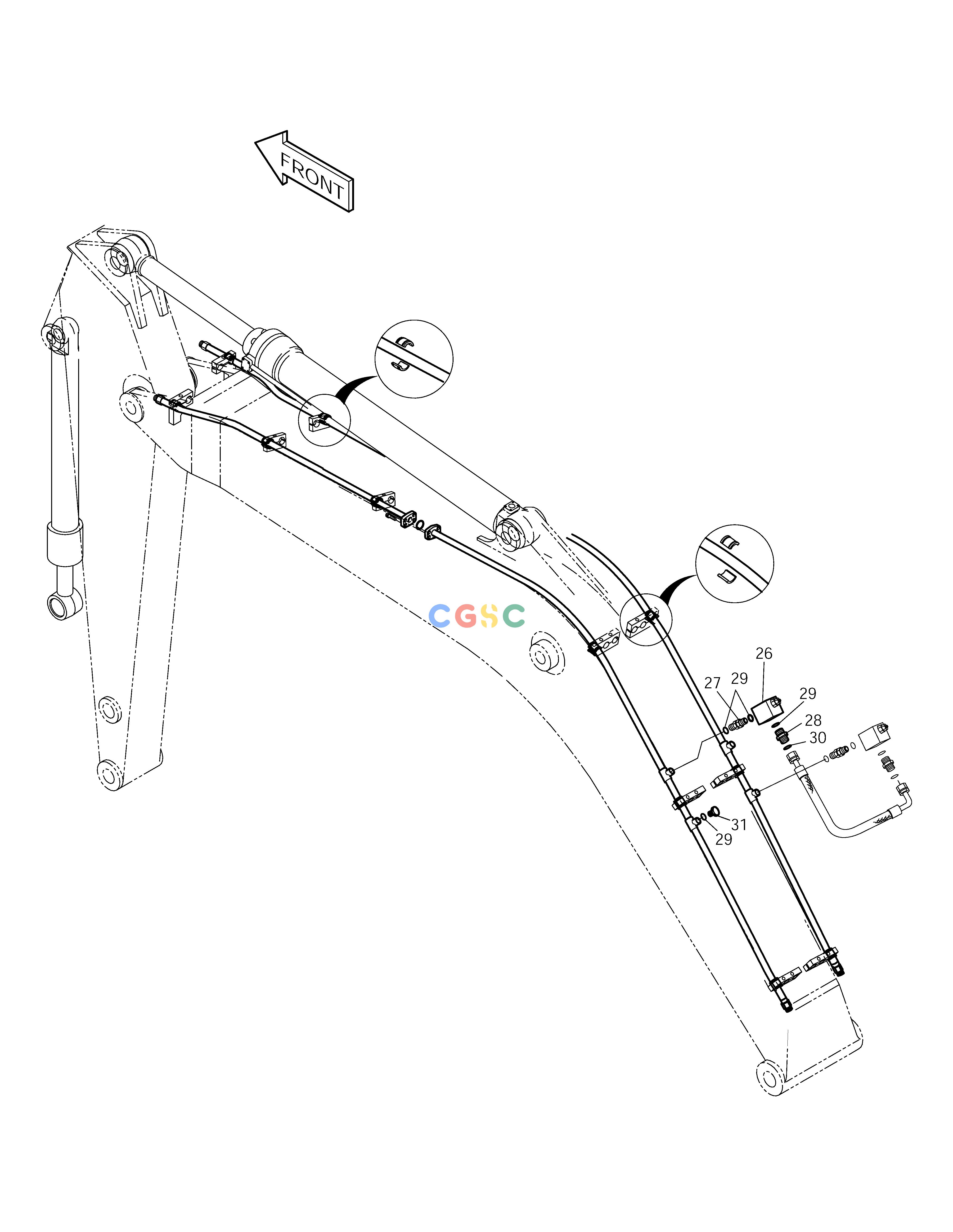 斗山零件查询BOOM PIPING-3 WAY SOLAR 220LC-V Doosan parts catalog online