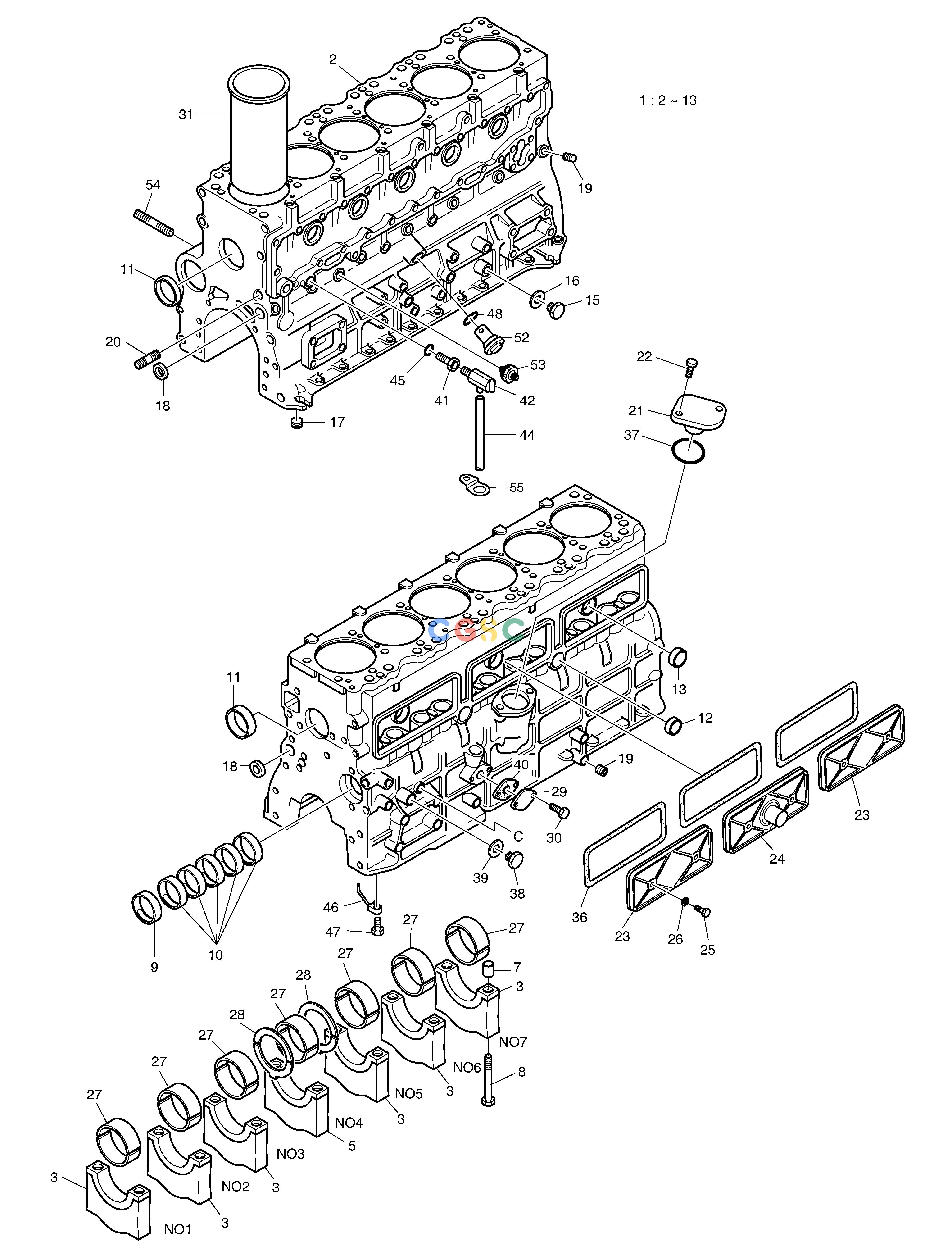 斗山零件查询CYLINDER BLOCK SOLAR 130LC-V Doosan parts catalog online