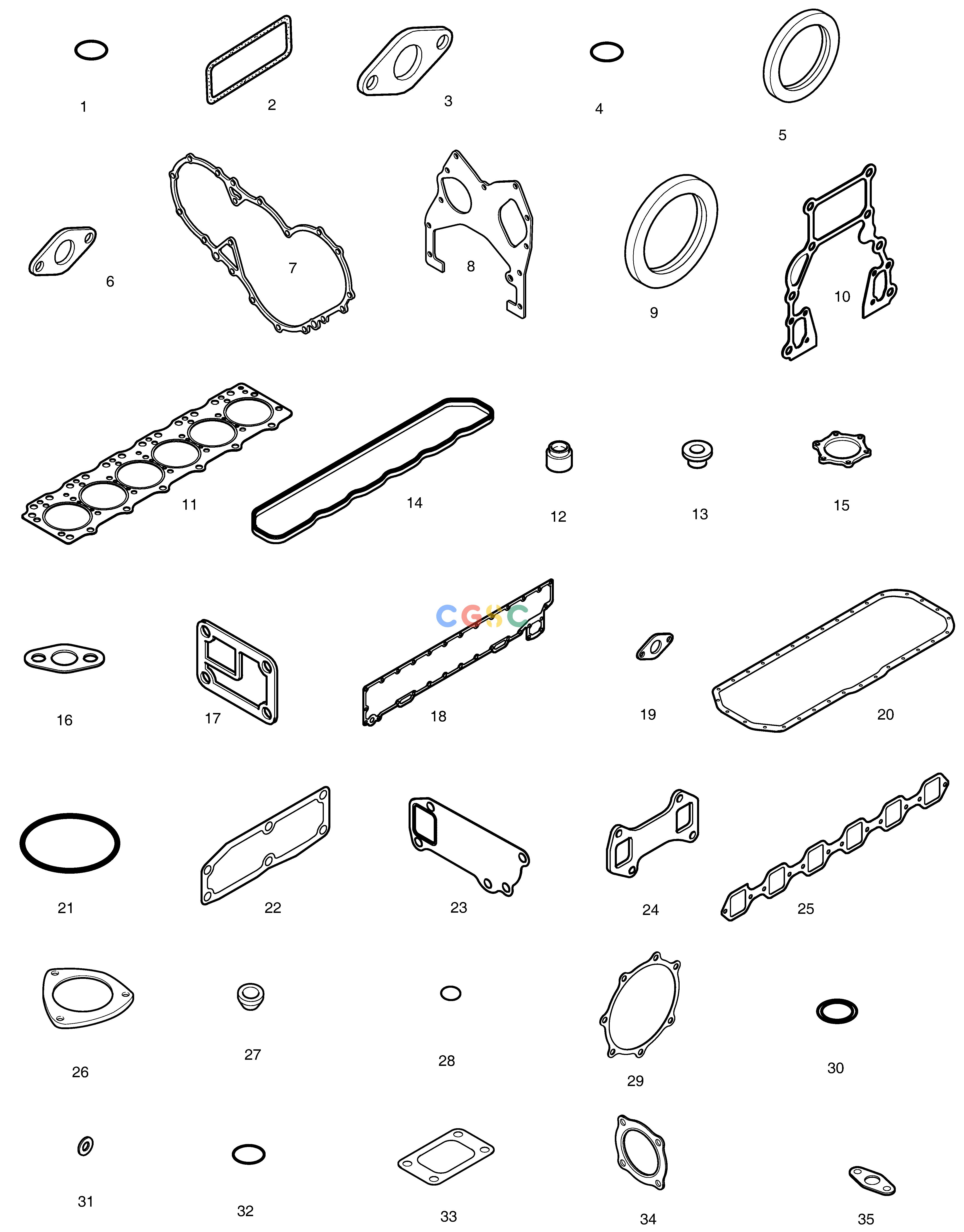 斗山零件查询OVER HAUL GASKET KIT-ALL SOLAR 130LC-V Doosan parts catalog online