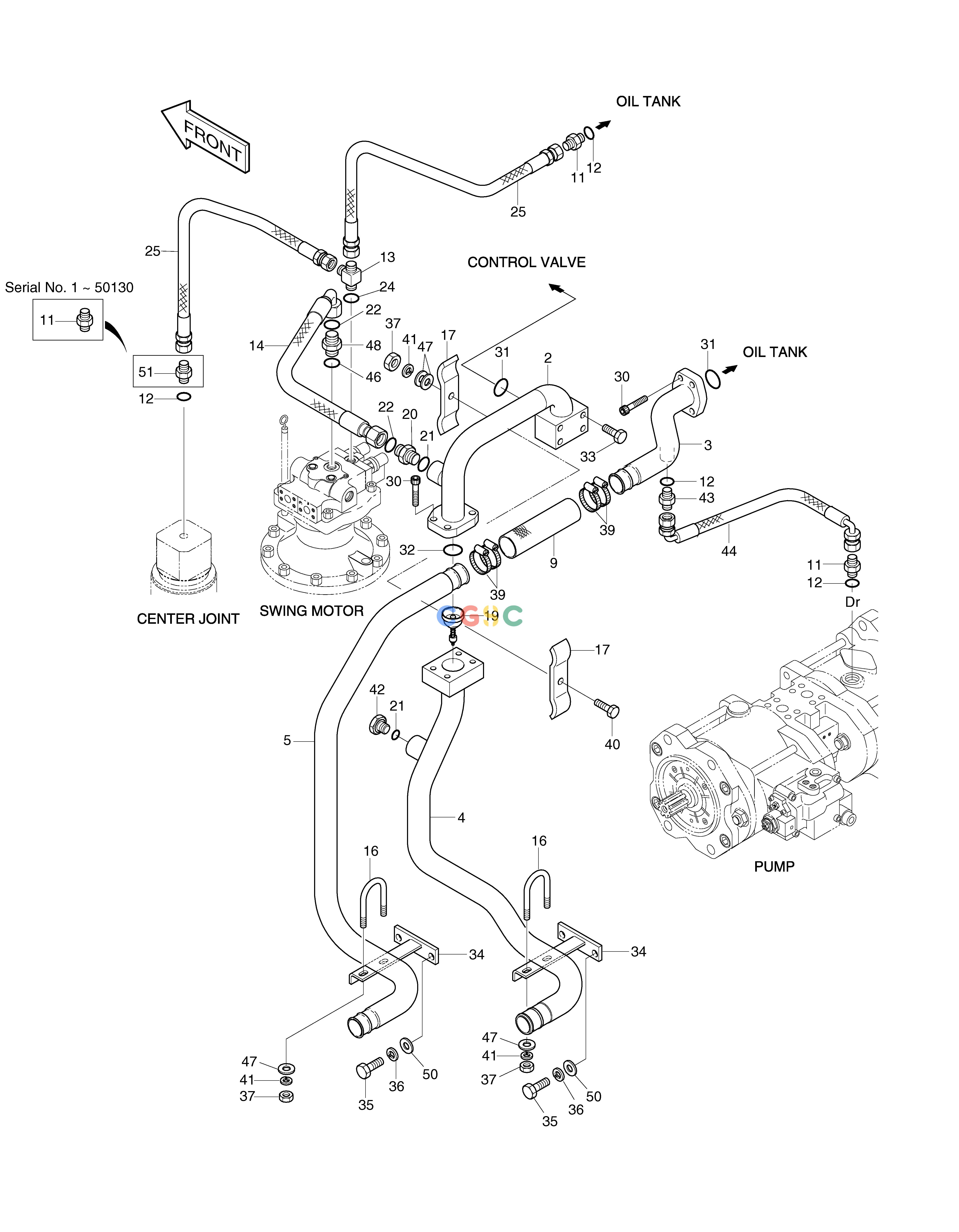 斗山零件查询OIL COOLER PIPING (2) SOLAR 130LC-V Doosan parts catalog online
