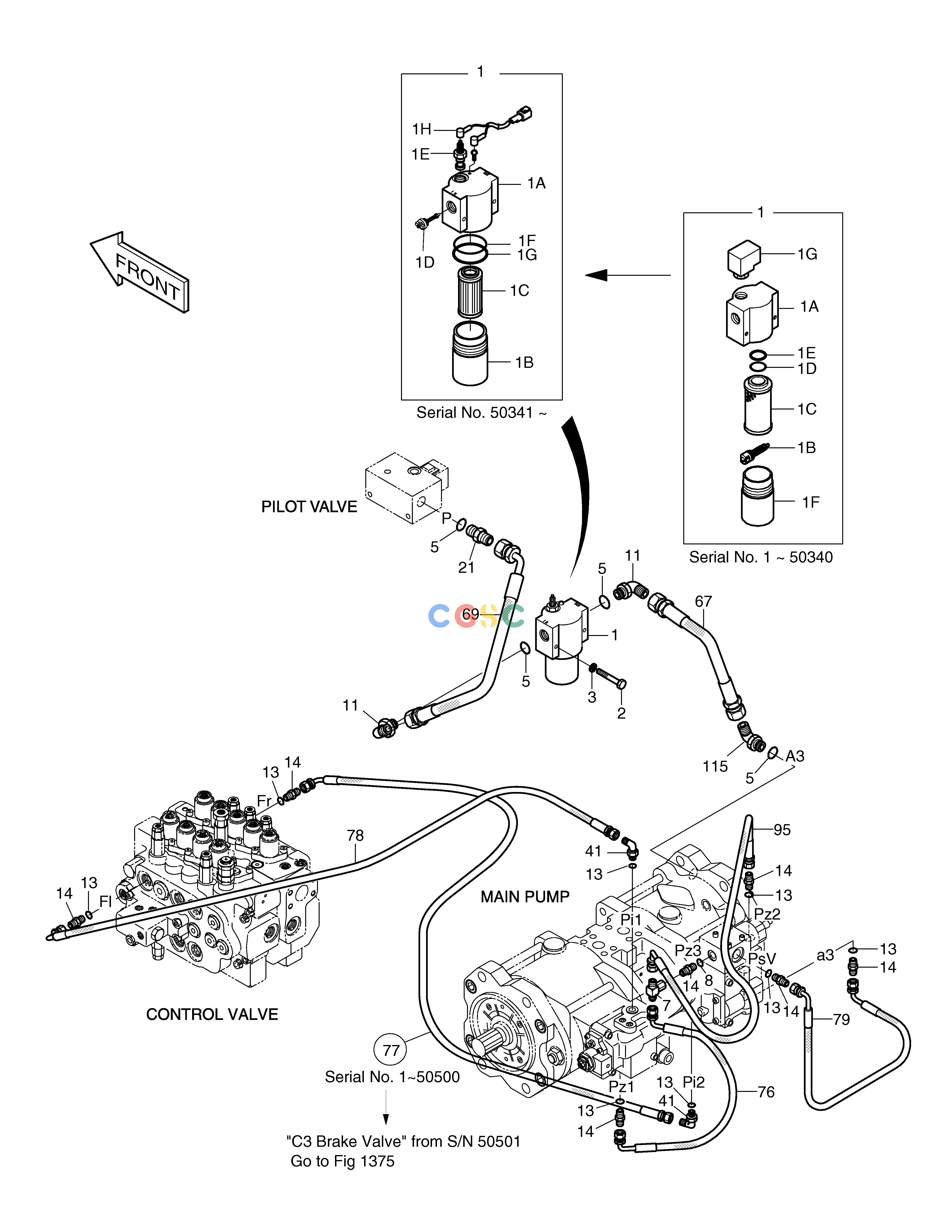 斗山零件查询PILOT PIPING(1) SOLAR 130LC-V Doosan parts catalog online