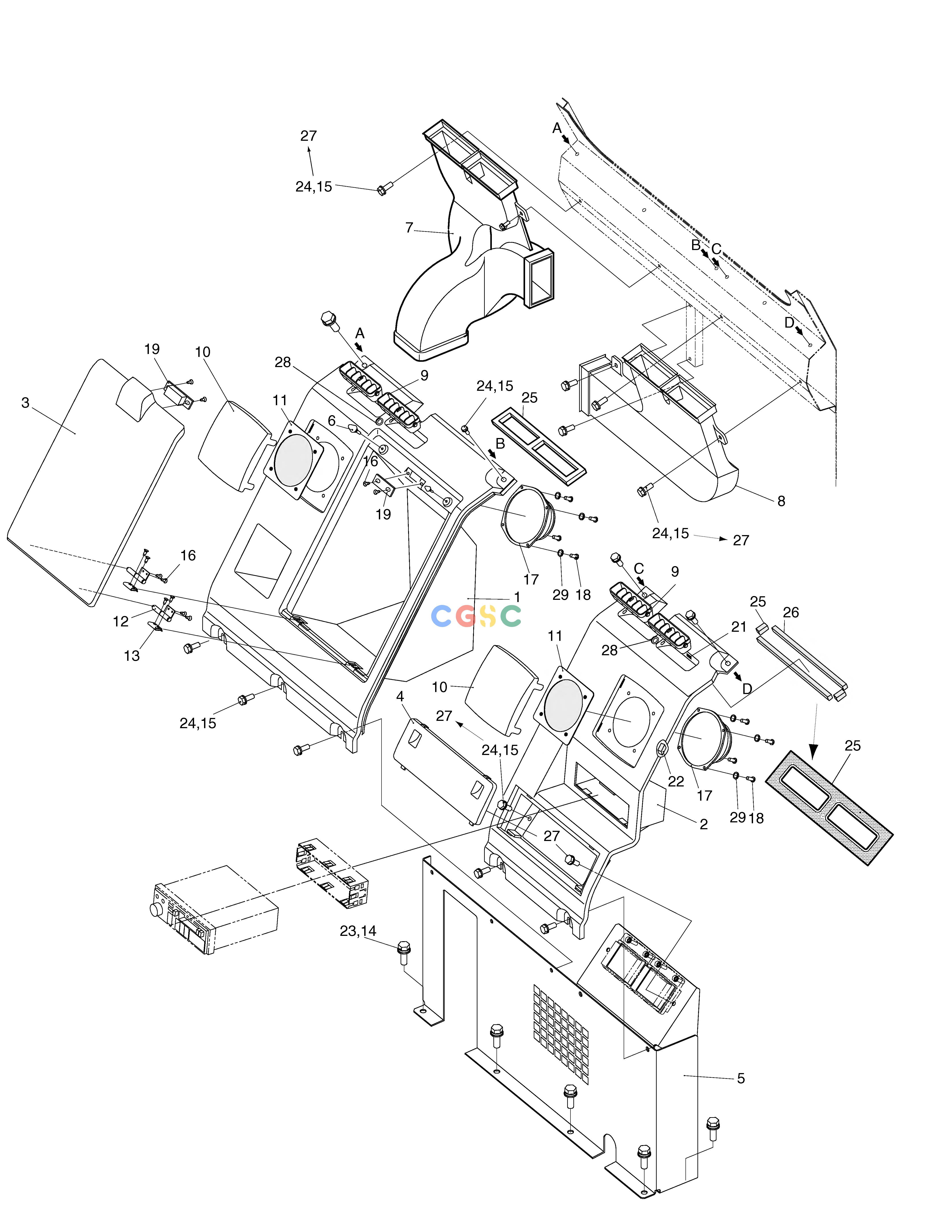斗山零件查询HEATER COVER ASS'Y SOLAR 130LC-V Doosan parts catalog online