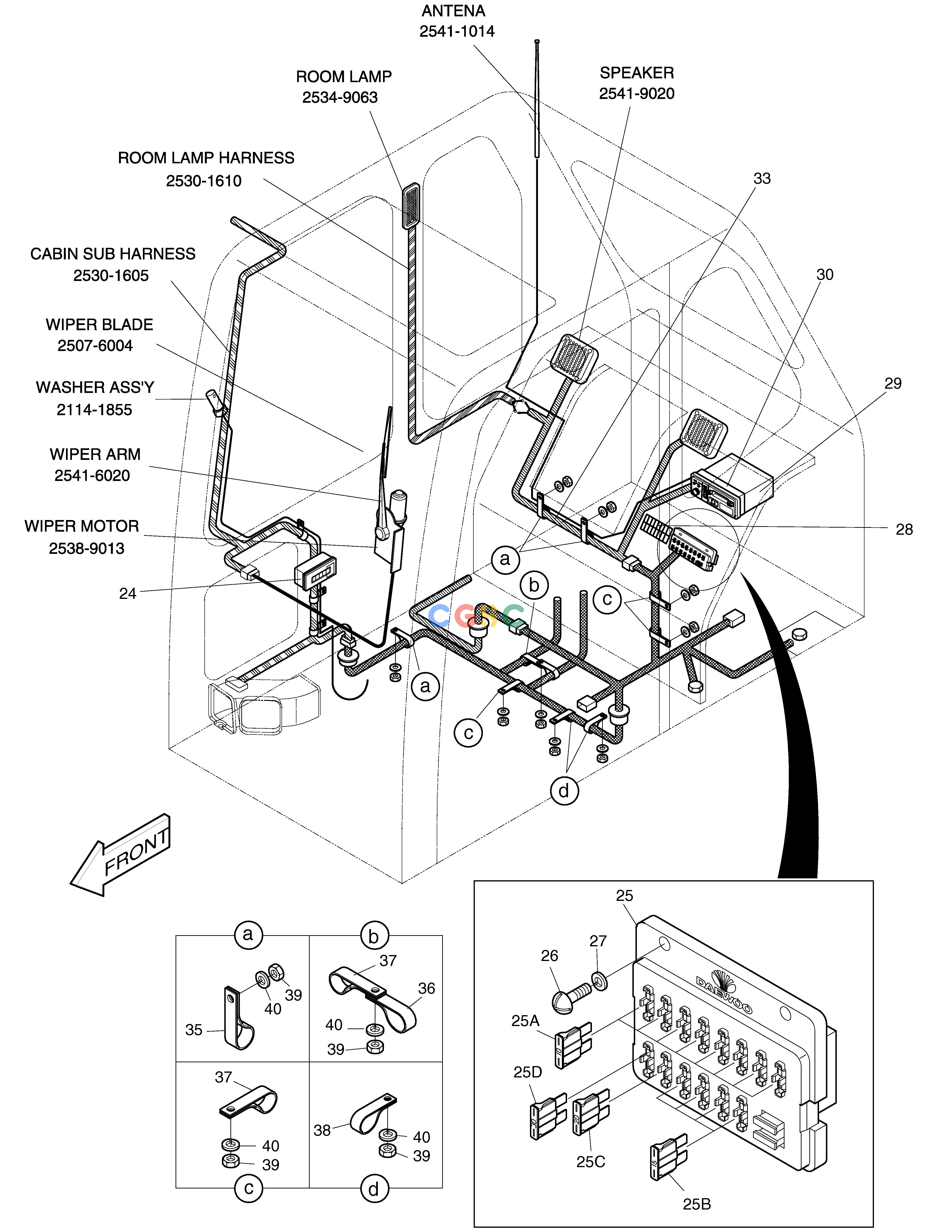 斗山零件查询ELECTRIC PARTS(3)-CABIN SOLAR 130LC-V Doosan parts catalog online