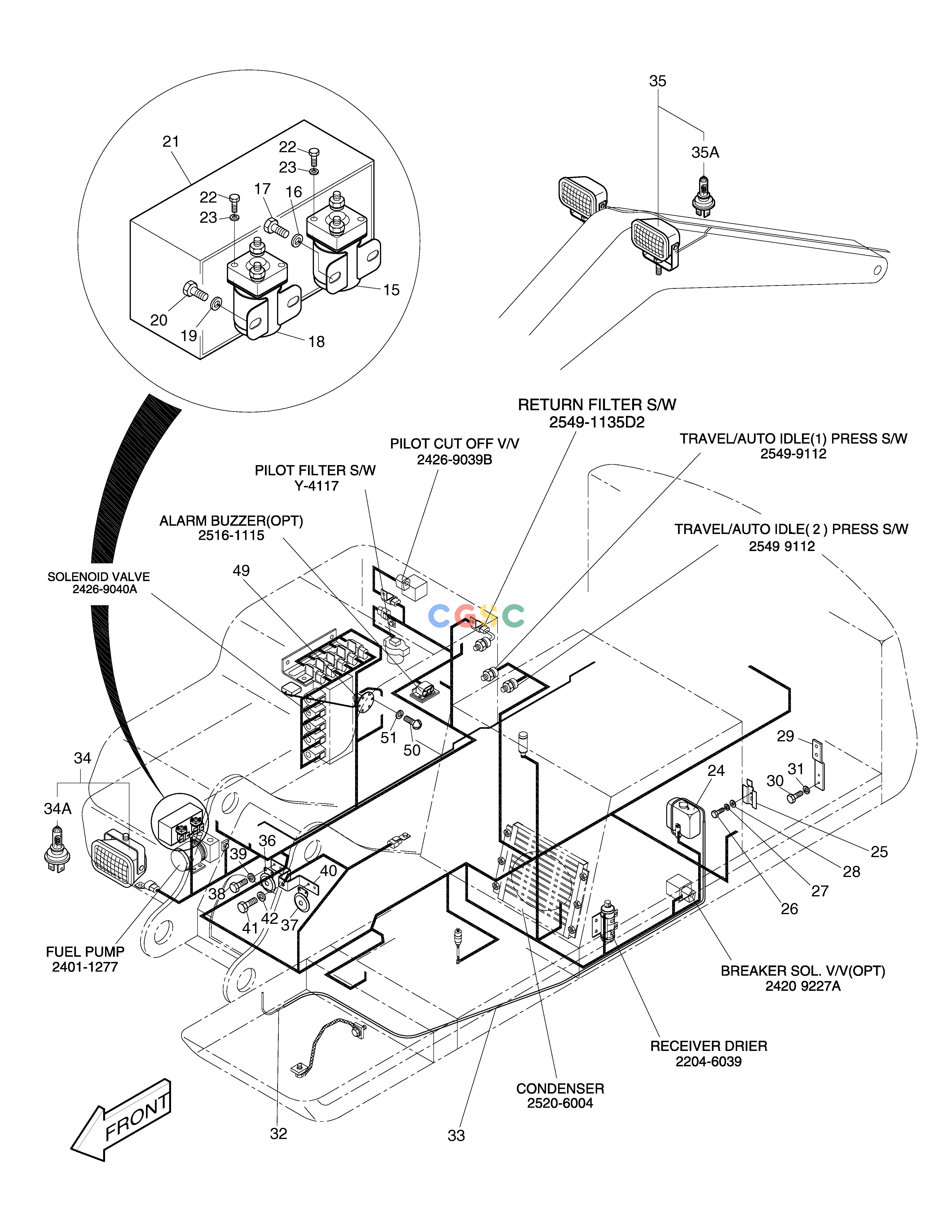 斗山零件查询ELECTRIC PARTS(6)-RELATED PARTS SOLAR 130LC-V Doosan parts catalog online