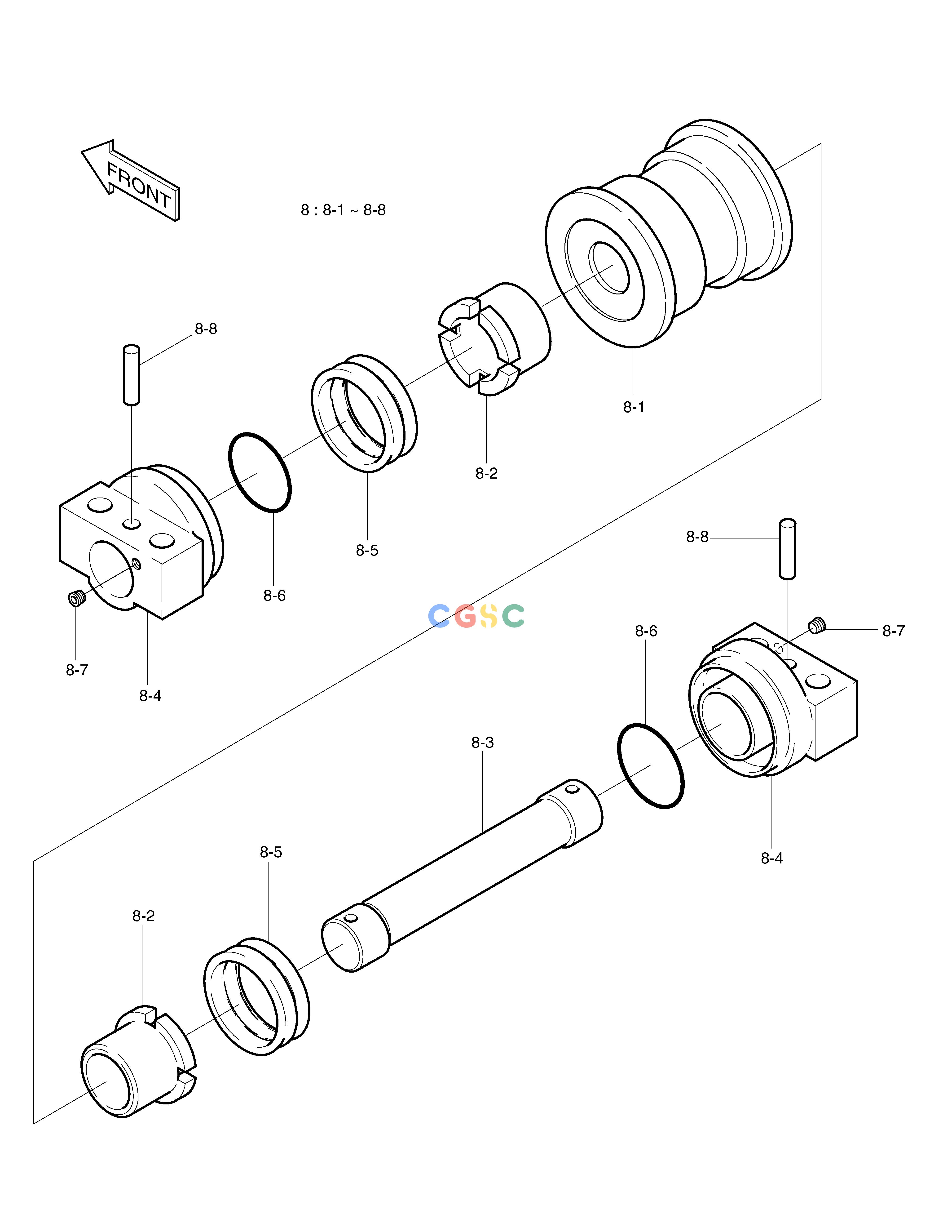 斗山零件查询LOWER ROLLER SOLAR 130LC-V Doosan parts catalog online