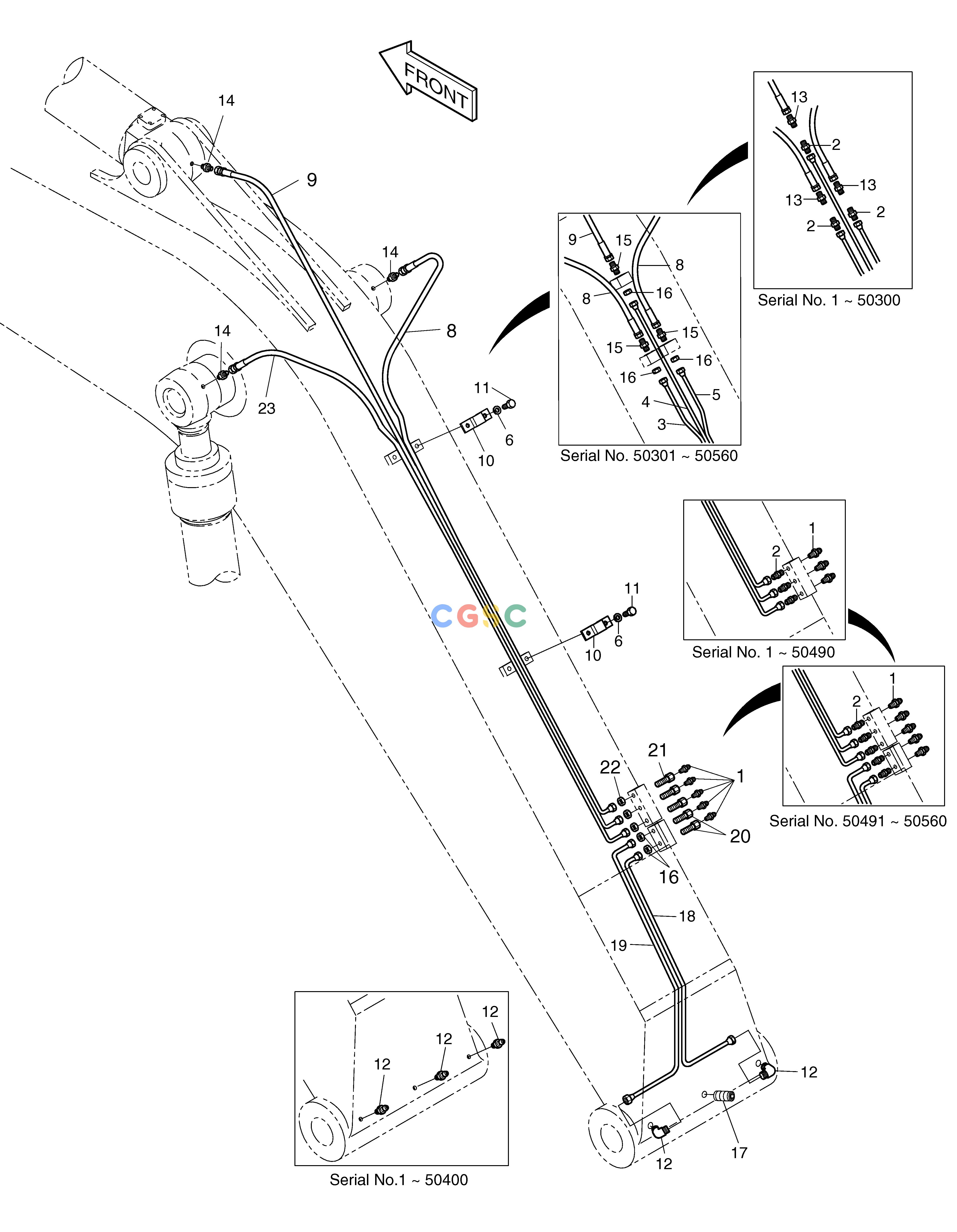 斗山零件查询LUBRICATION PIPING BOOM 4.6m SOLAR 130LC-V Doosan parts catalog online