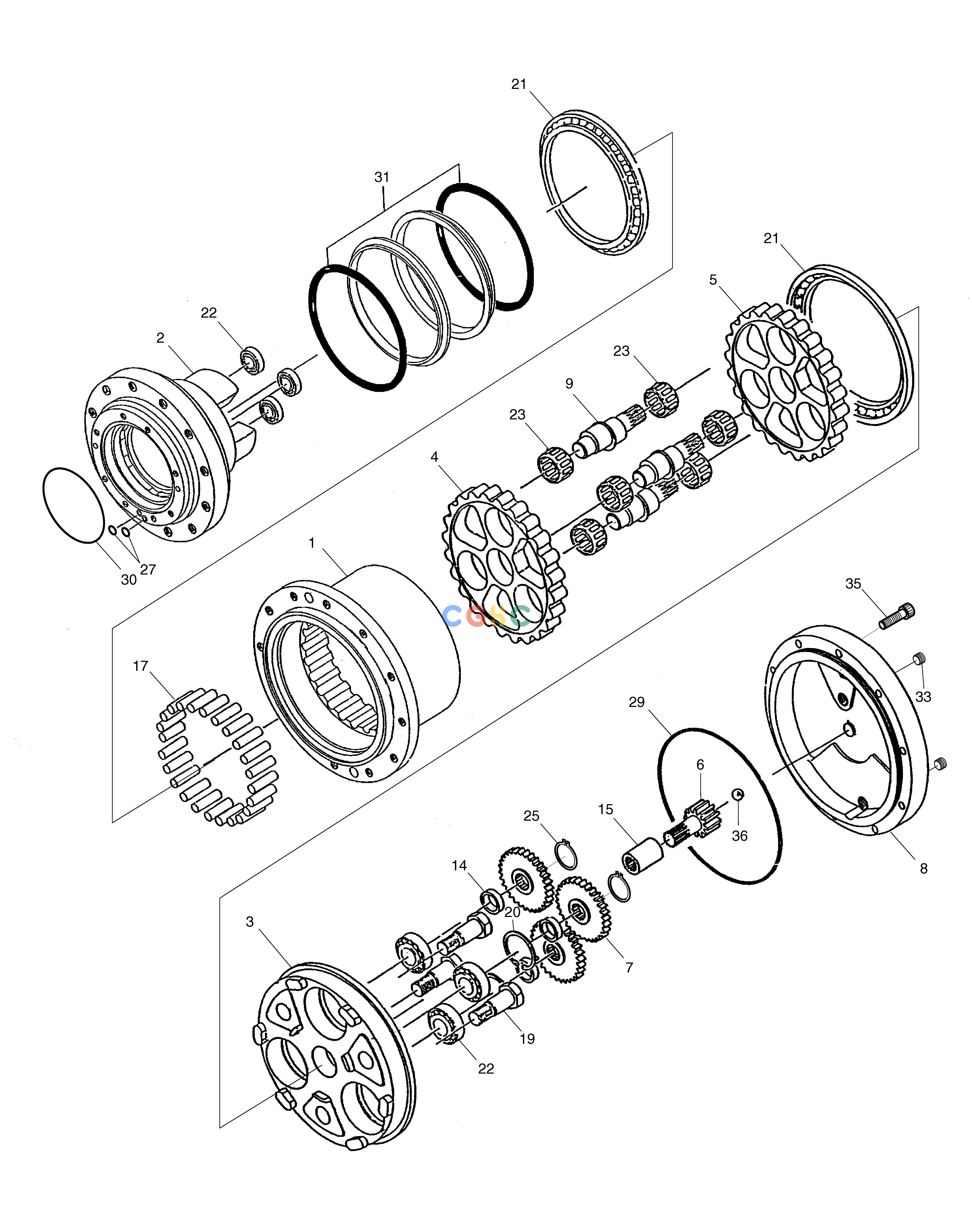 斗山零件查询TRAVEL REDUCTION GEAR SOLAR 130LC-V Doosan parts catalog online