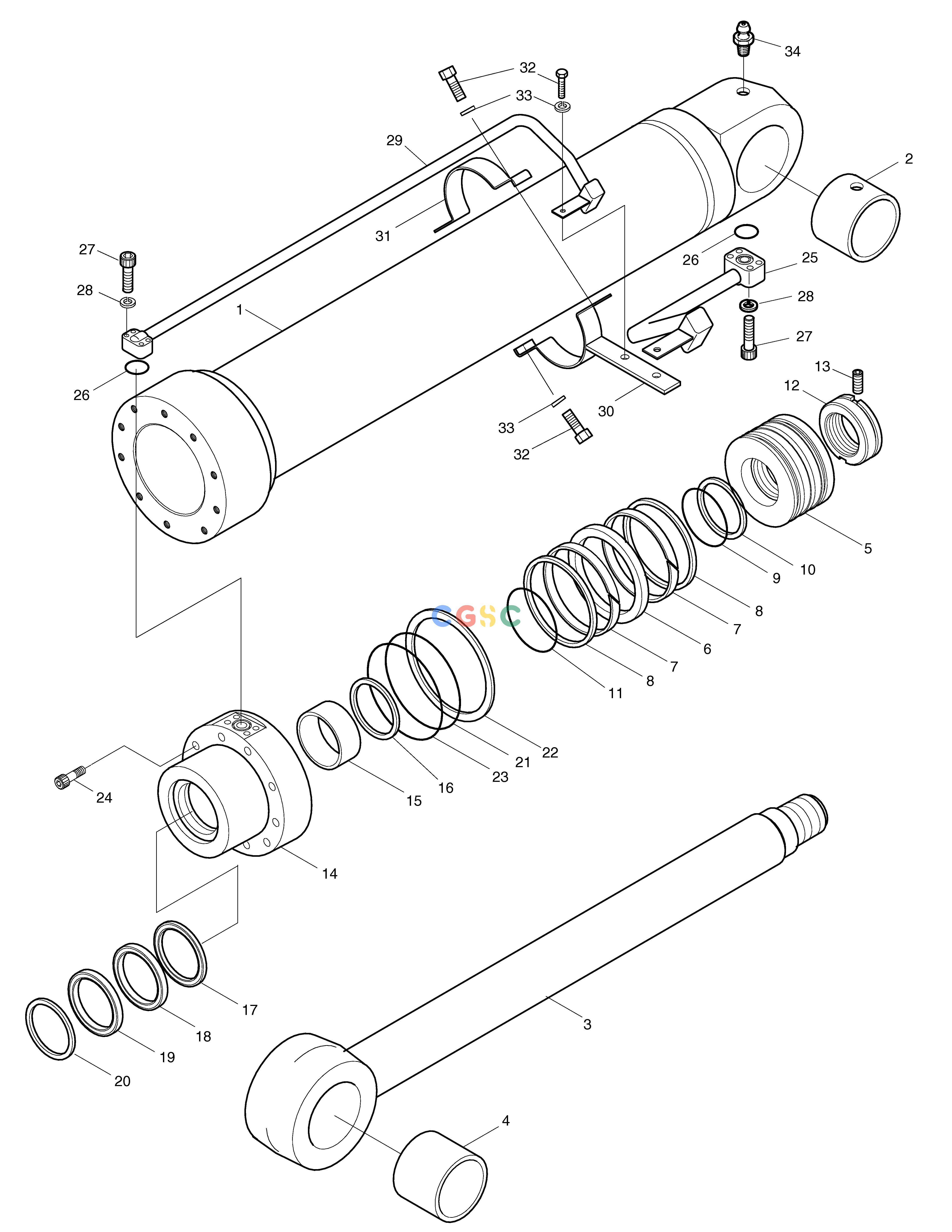 斗山零件查询BOOM CYLINDER-L.H (1) SOLAR 130LC-V Doosan parts catalog online