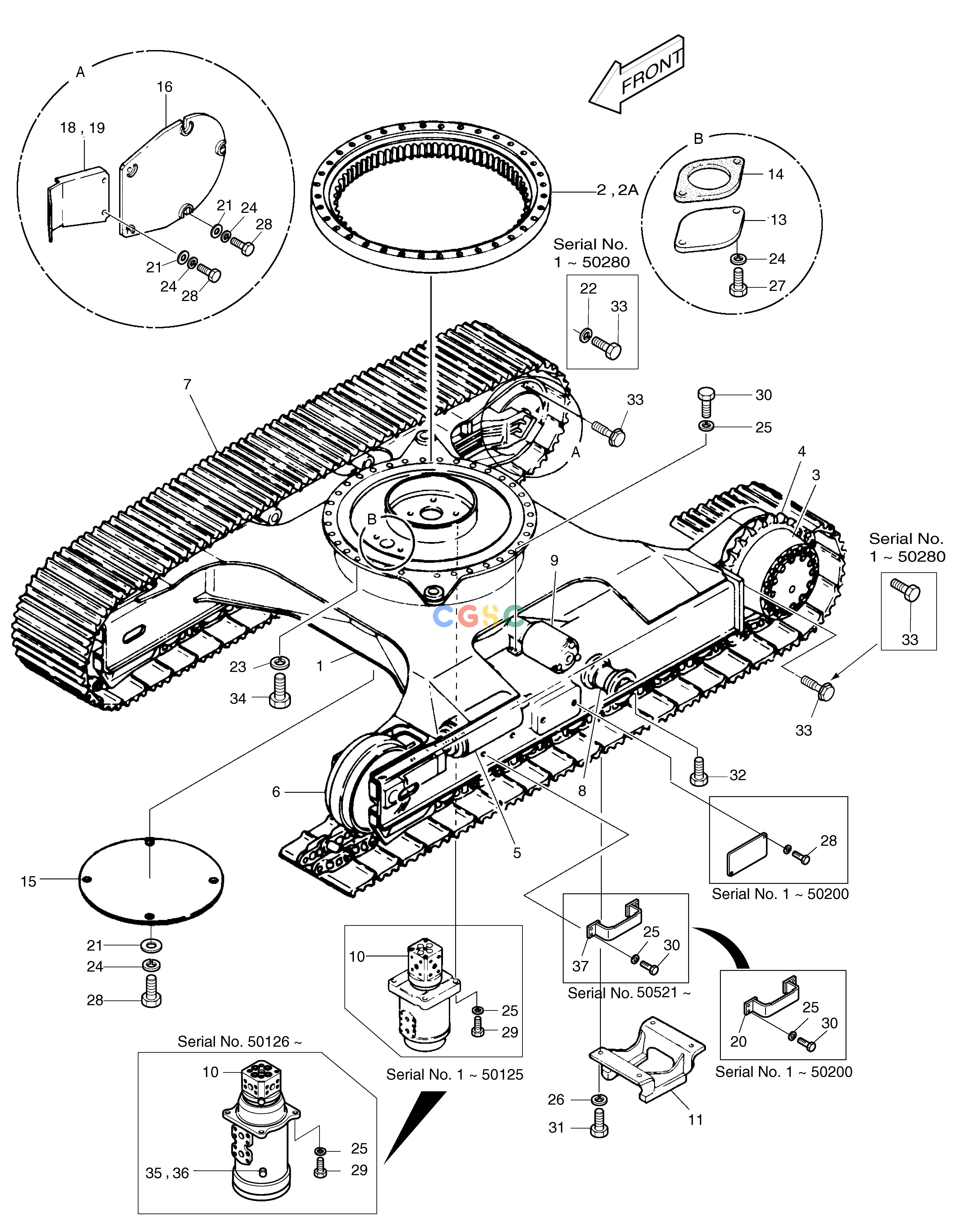 斗山零件查询TRACK FRAME (S130-V)-SHORT CRAWLER SOLAR 130LC-V Doosan parts catalog online