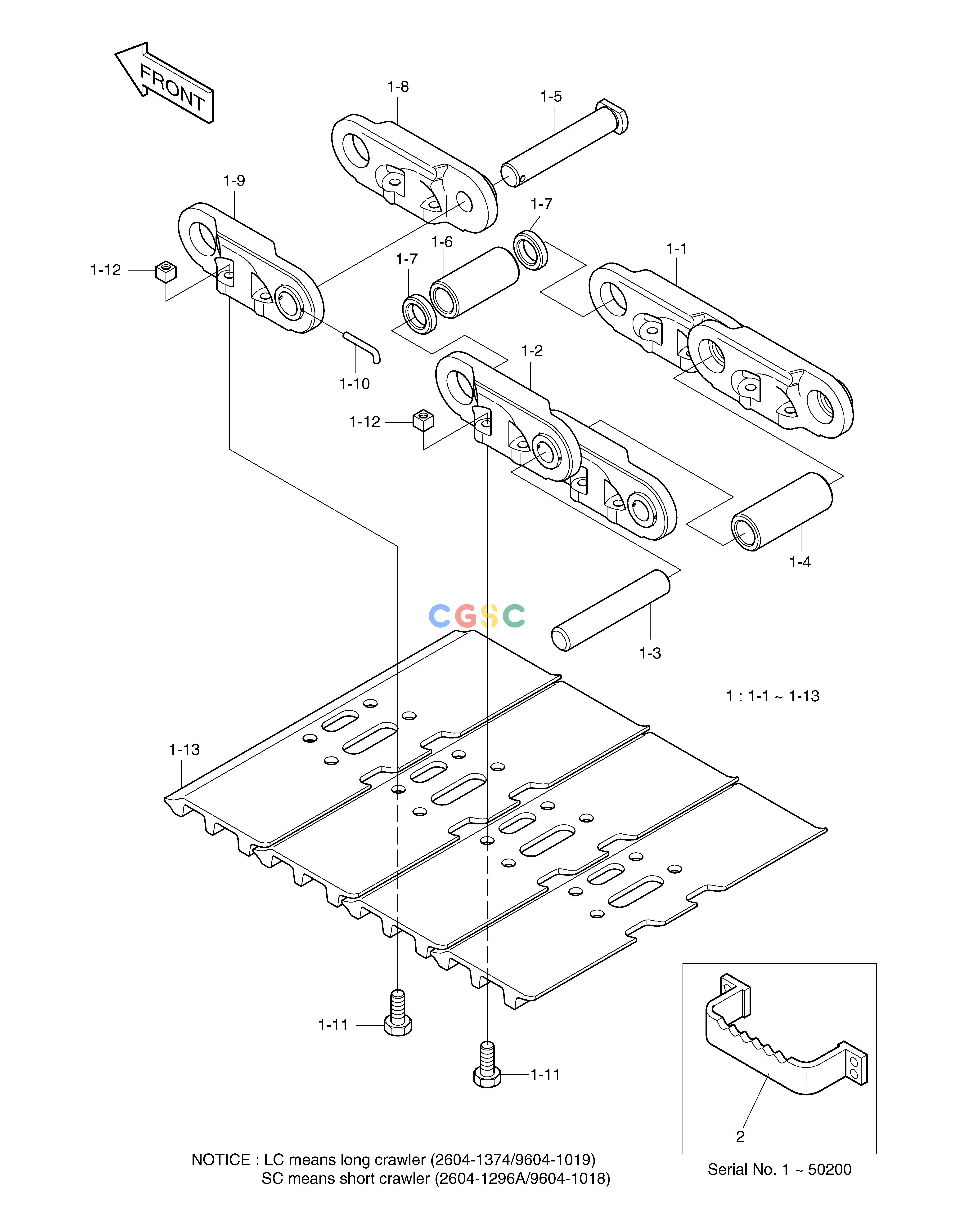 斗山零件查询TRACK SHOE ASS'Y-500-ED SOLAR 130LC-V Doosan parts catalog online