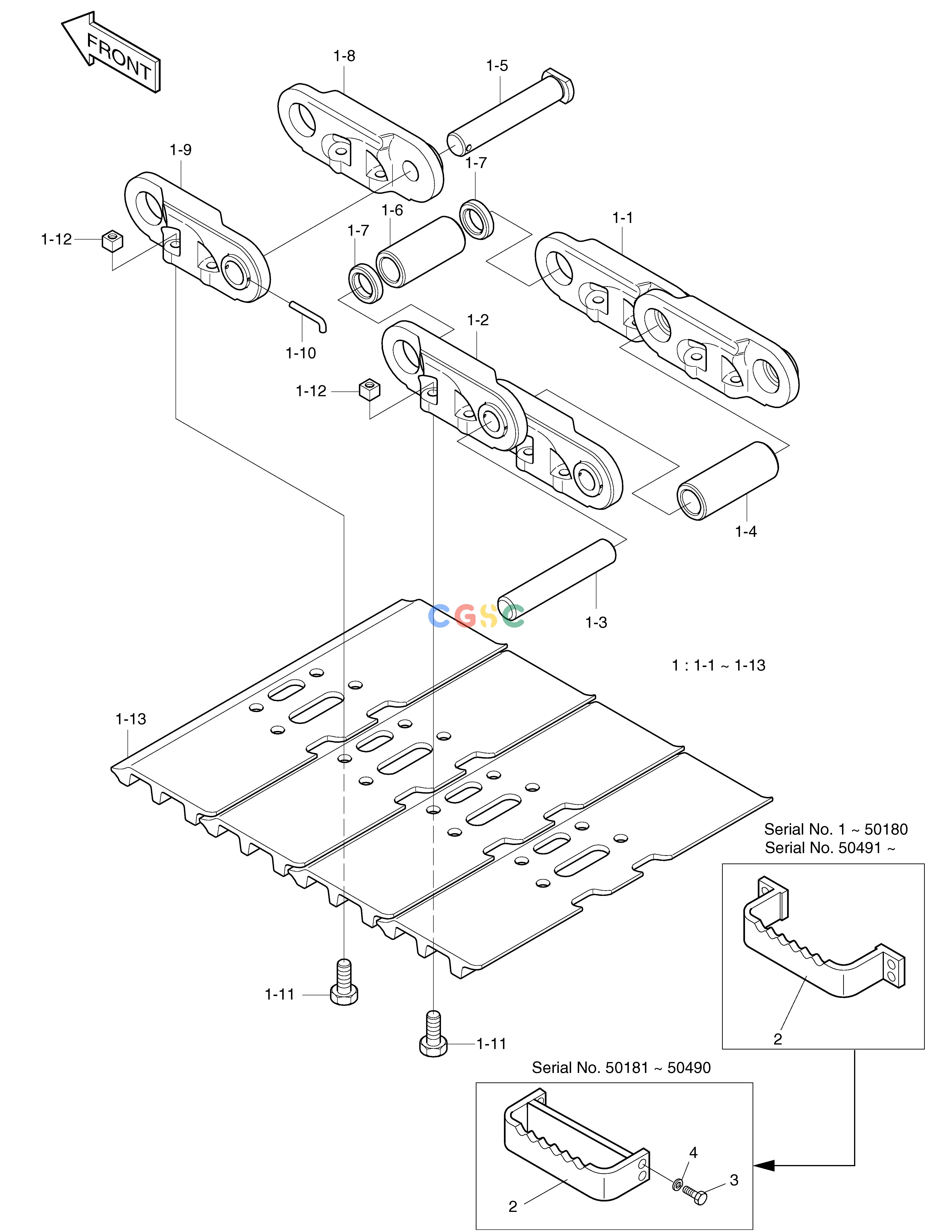 斗山零件查询TRACK SHOE ASS'Y-950-(S130LC-V) SOLAR 130LC-V Doosan parts catalog online
