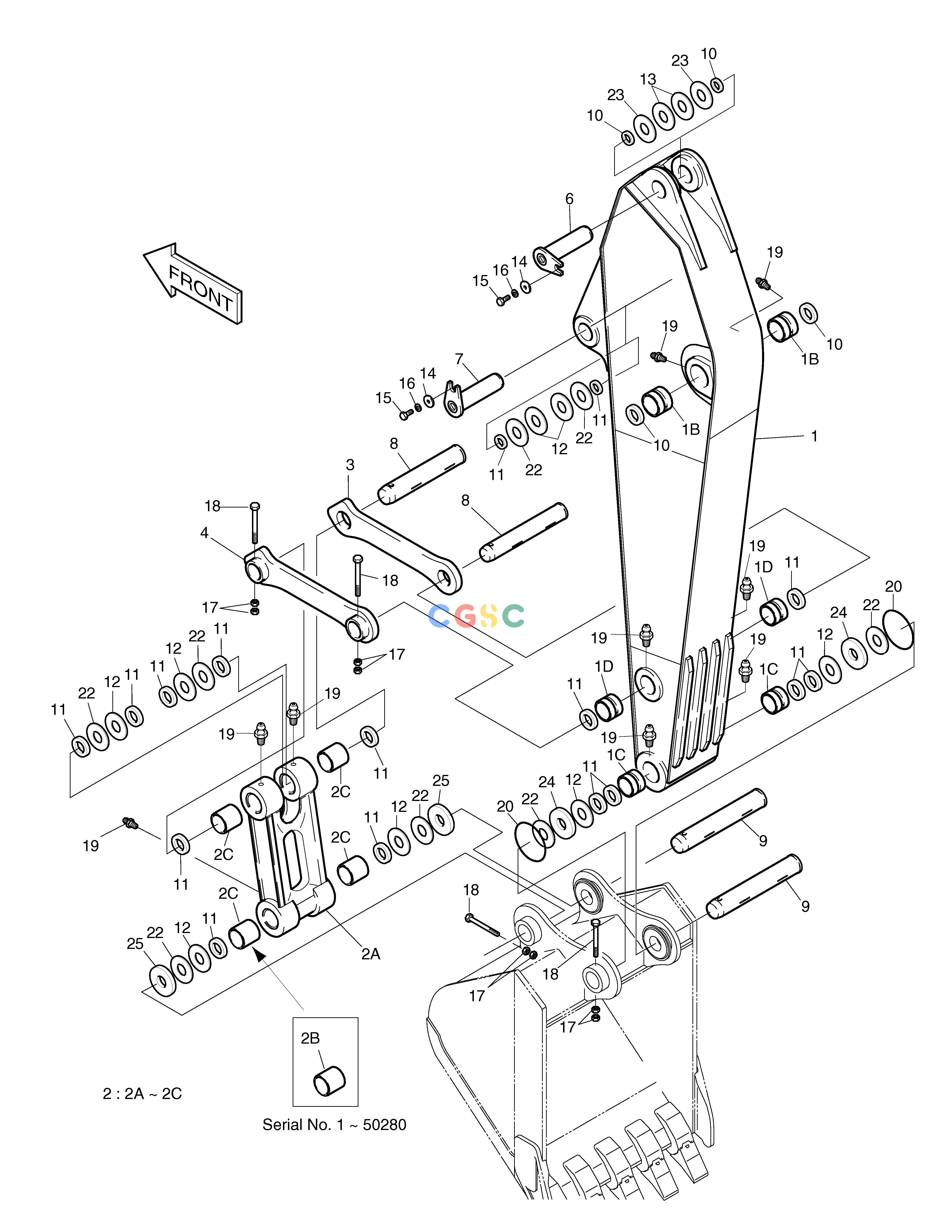 斗山零件查询ARM 2.5m SOLAR 130LC-V Doosan parts catalog online