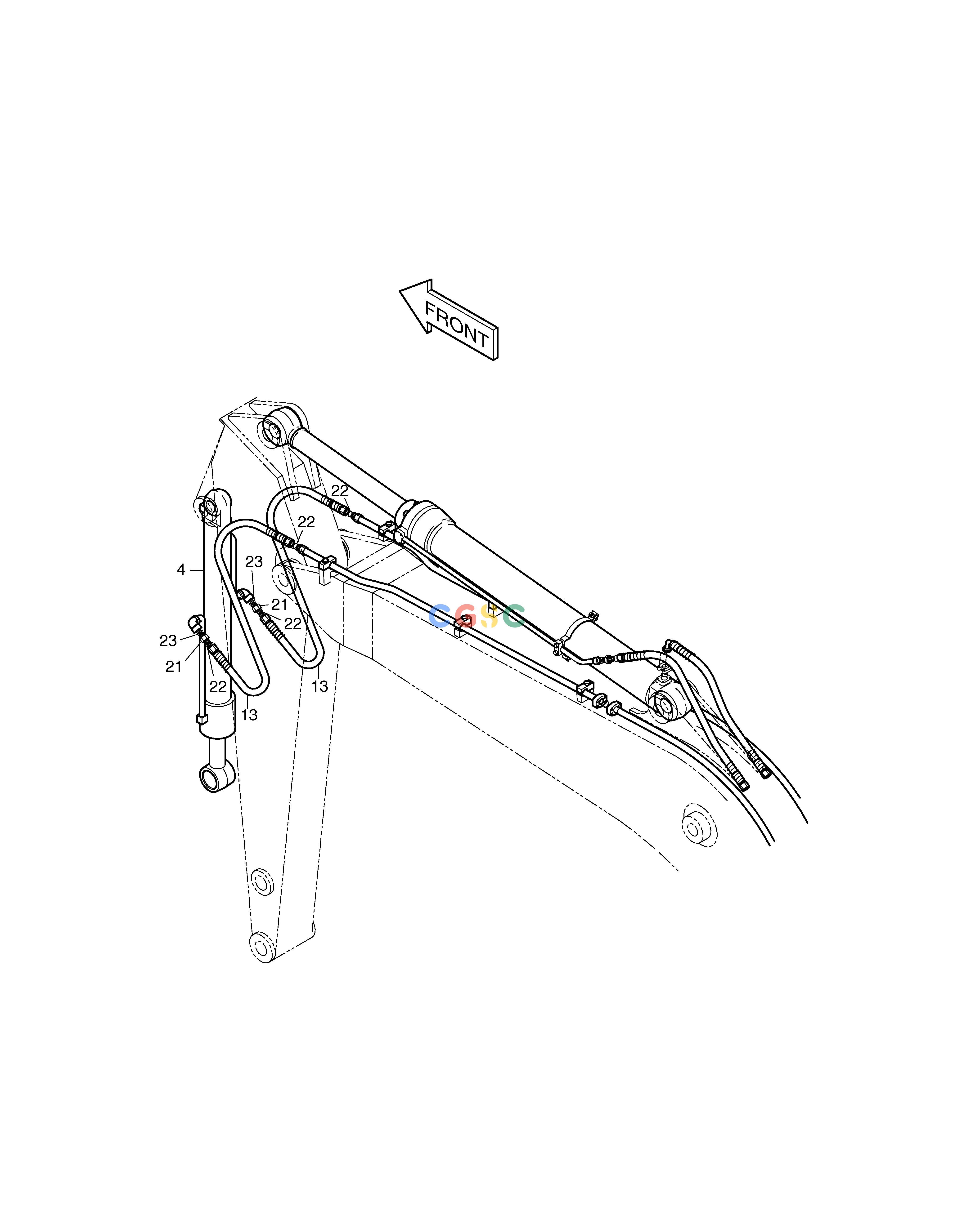 斗山零件查询FRONT PIPING-ARM 2.5m SOLAR 130LC-V Doosan parts catalog online