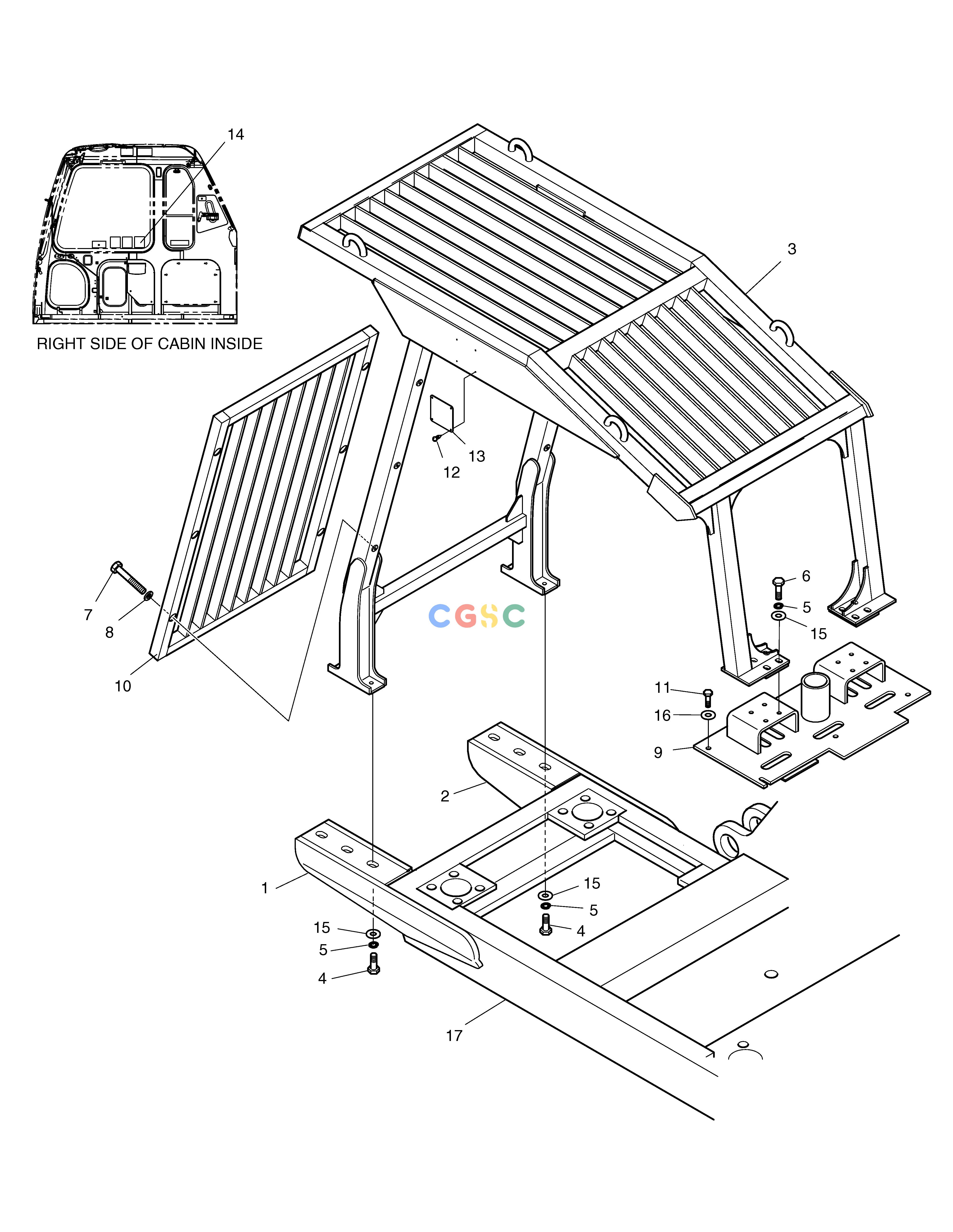 斗山零件查询F.O.P.S. GUARD SOLAR 130LC-V Doosan parts catalog online