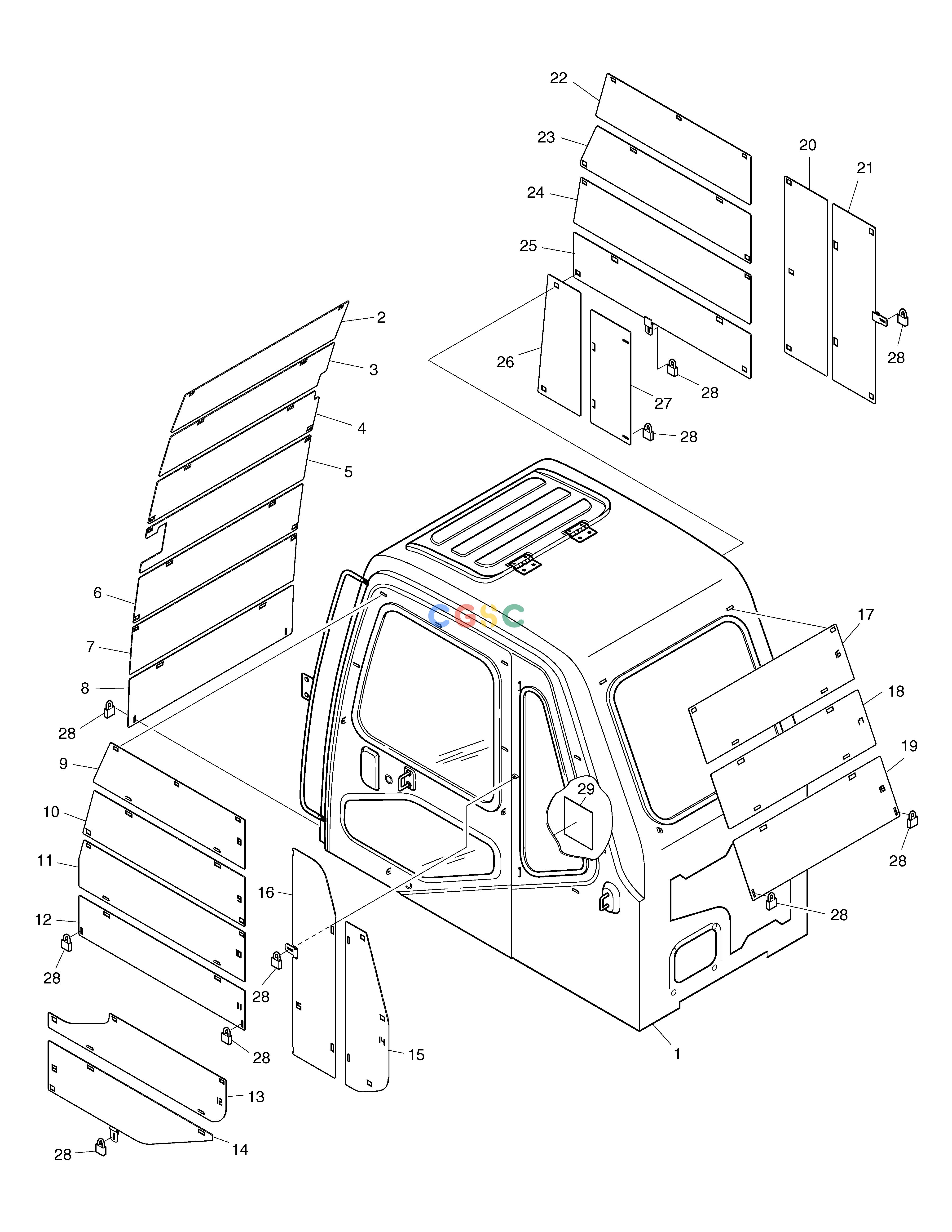 斗山零件查询WINDOW GUARD(1) SOLAR 130LC-V Doosan parts catalog online