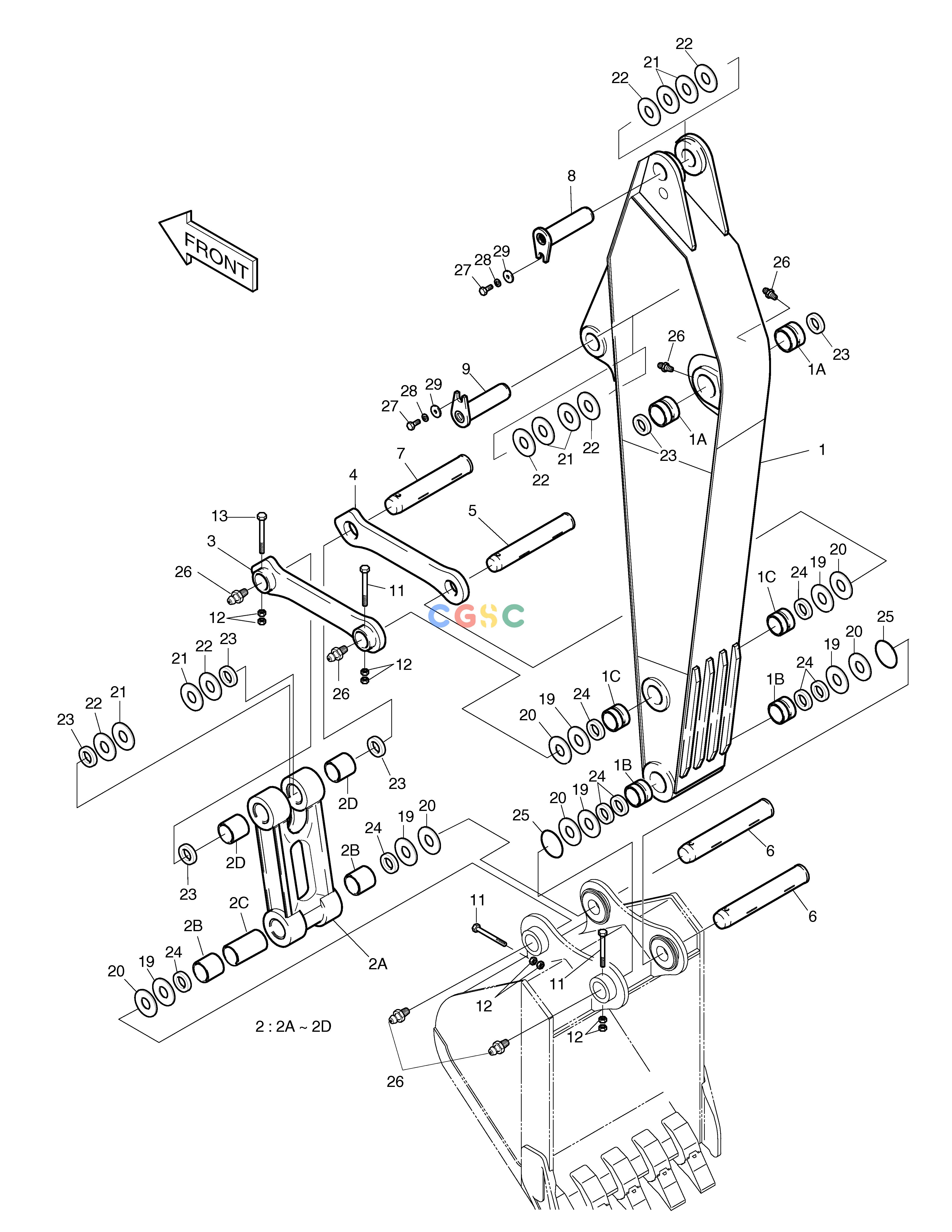 斗山零件查询ARM 2.28m FOR ARTI. BOOM SOLAR 130LC-V Doosan parts catalog online
