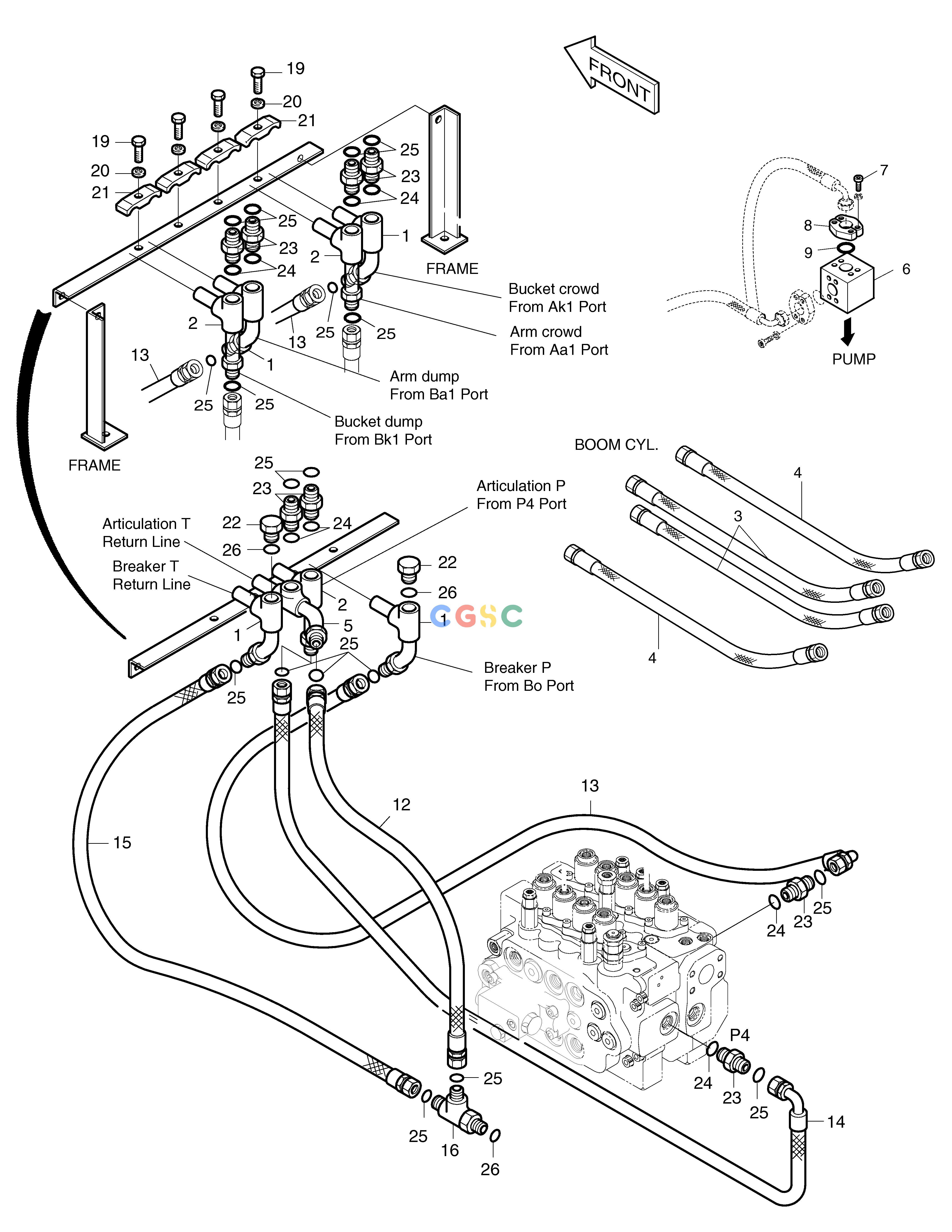 斗山零件查询MAIN PIPING FOR ARTI. BOOM SOLAR 130LC-V Doosan parts catalog online