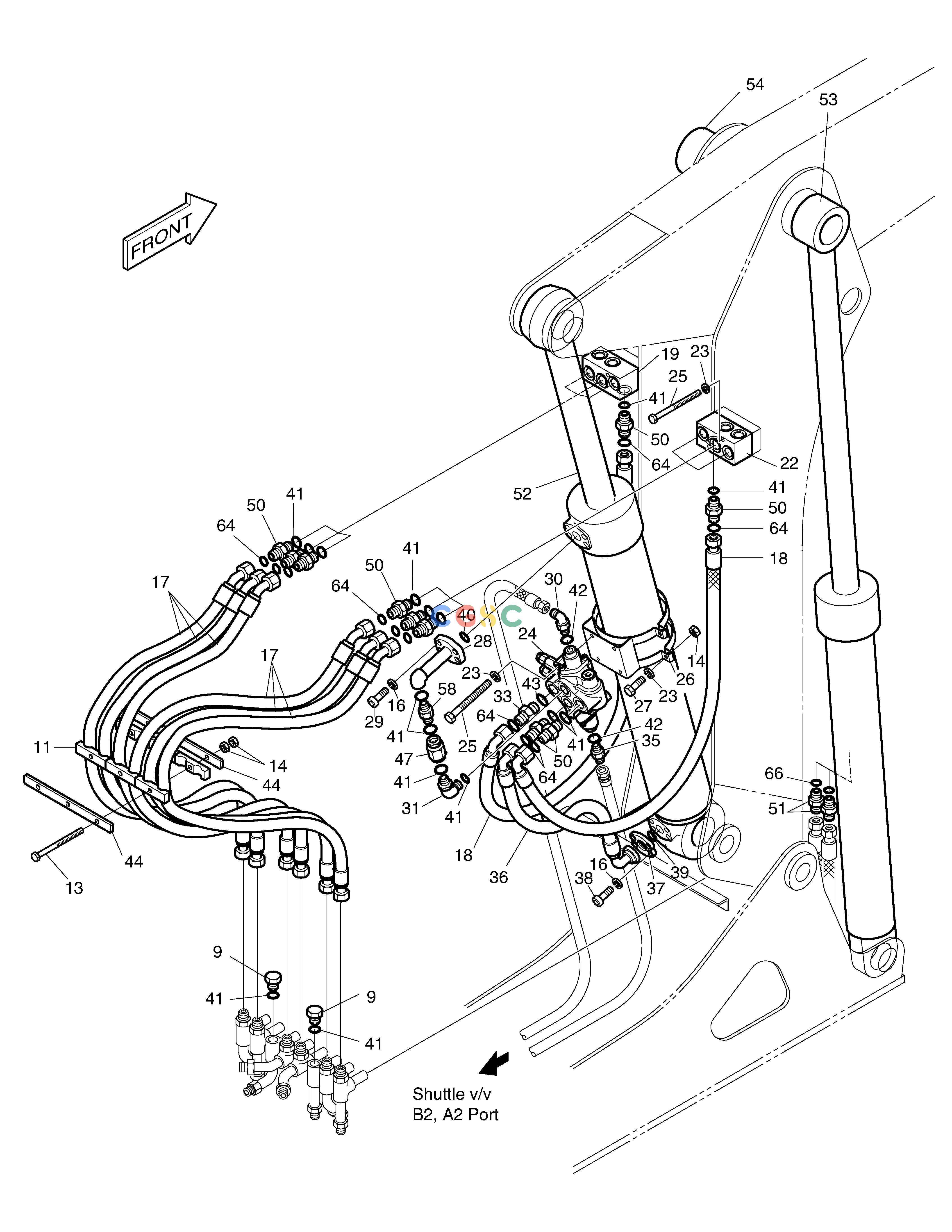 斗山零件查询FRONT PIPING(1) FOR ARTI. BOOM SOLAR 130LC-V Doosan parts catalog online