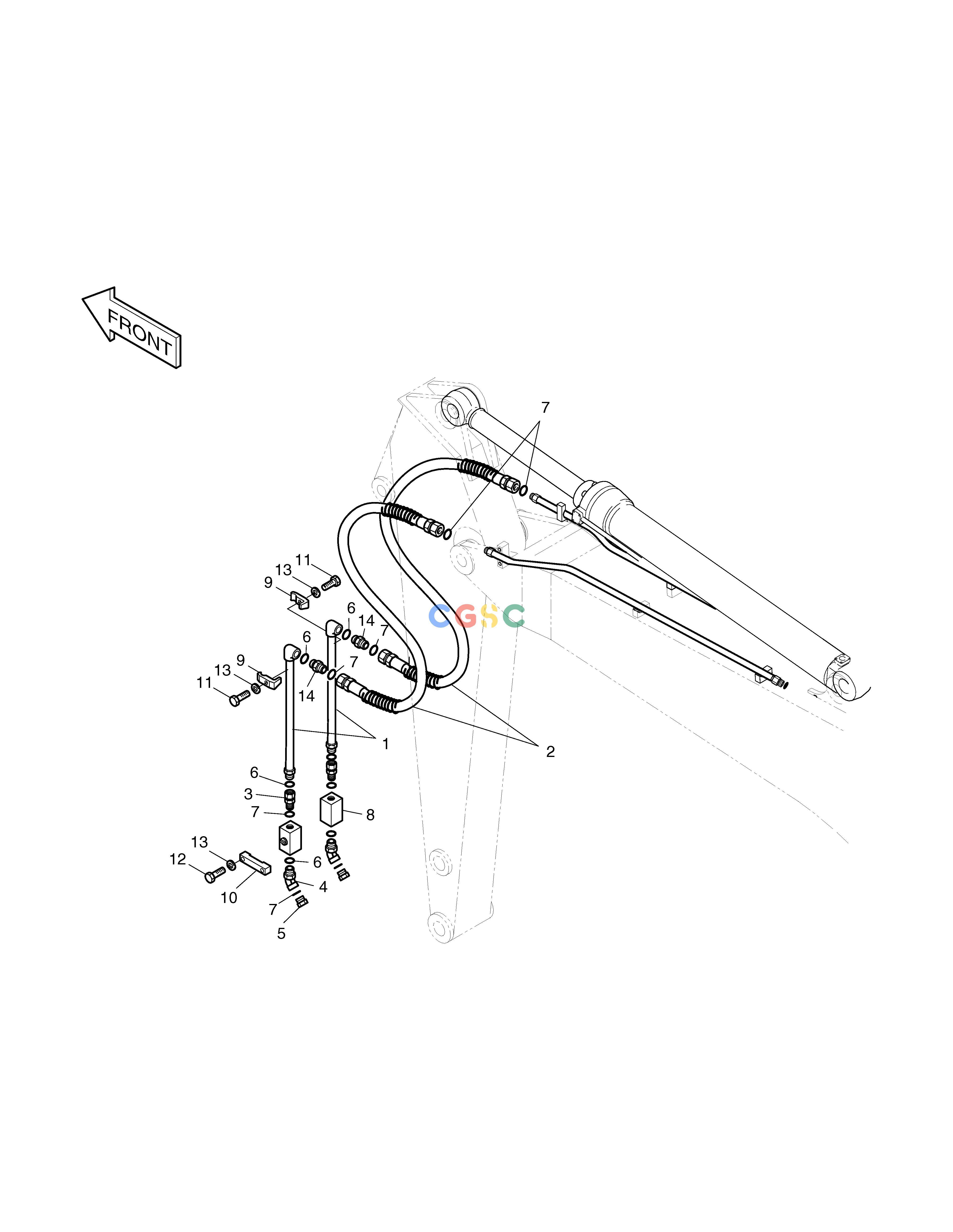 斗山零件查询1 WAY/2 WAY PIP.-ARM PIP. (3.0m) DHI SOLAR 130LC-V Doosan parts catalog online