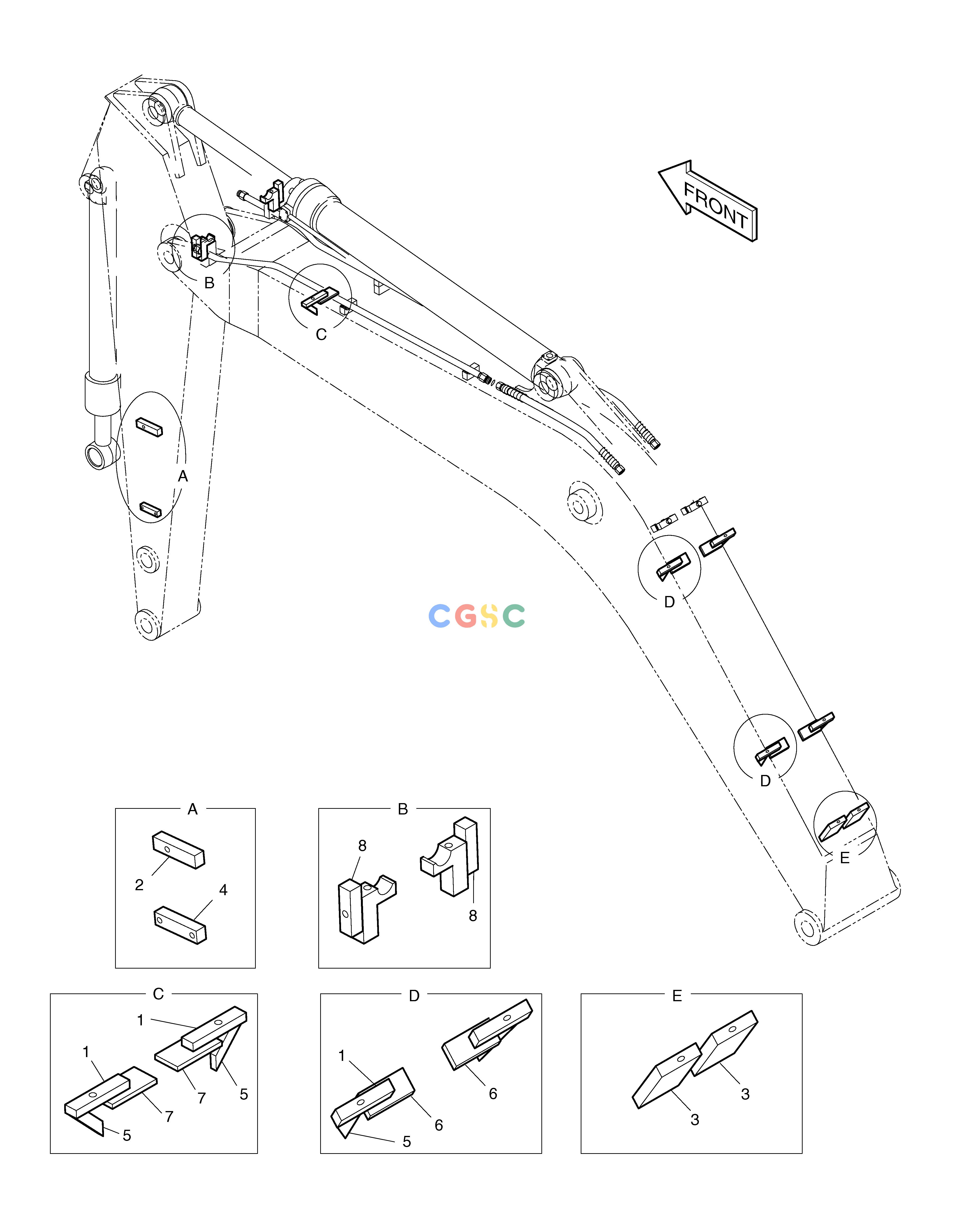 斗山零件查询1 WAY/2 WAY PIP.-FRONT WELDMENT ED SOLAR 130LC-V Doosan parts catalog online